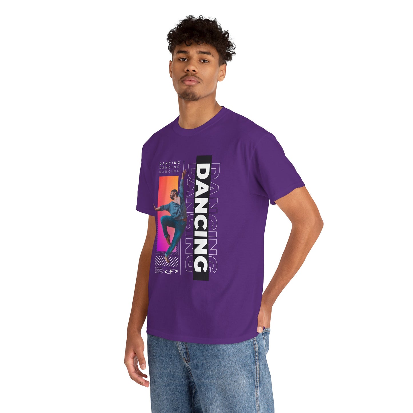 “Dancing” Streetwear-Inspired Male Dancer Unisex Heavy Cotton Tee – Urban Dance Graphic T-Shirt for Performers and Dance Lovers