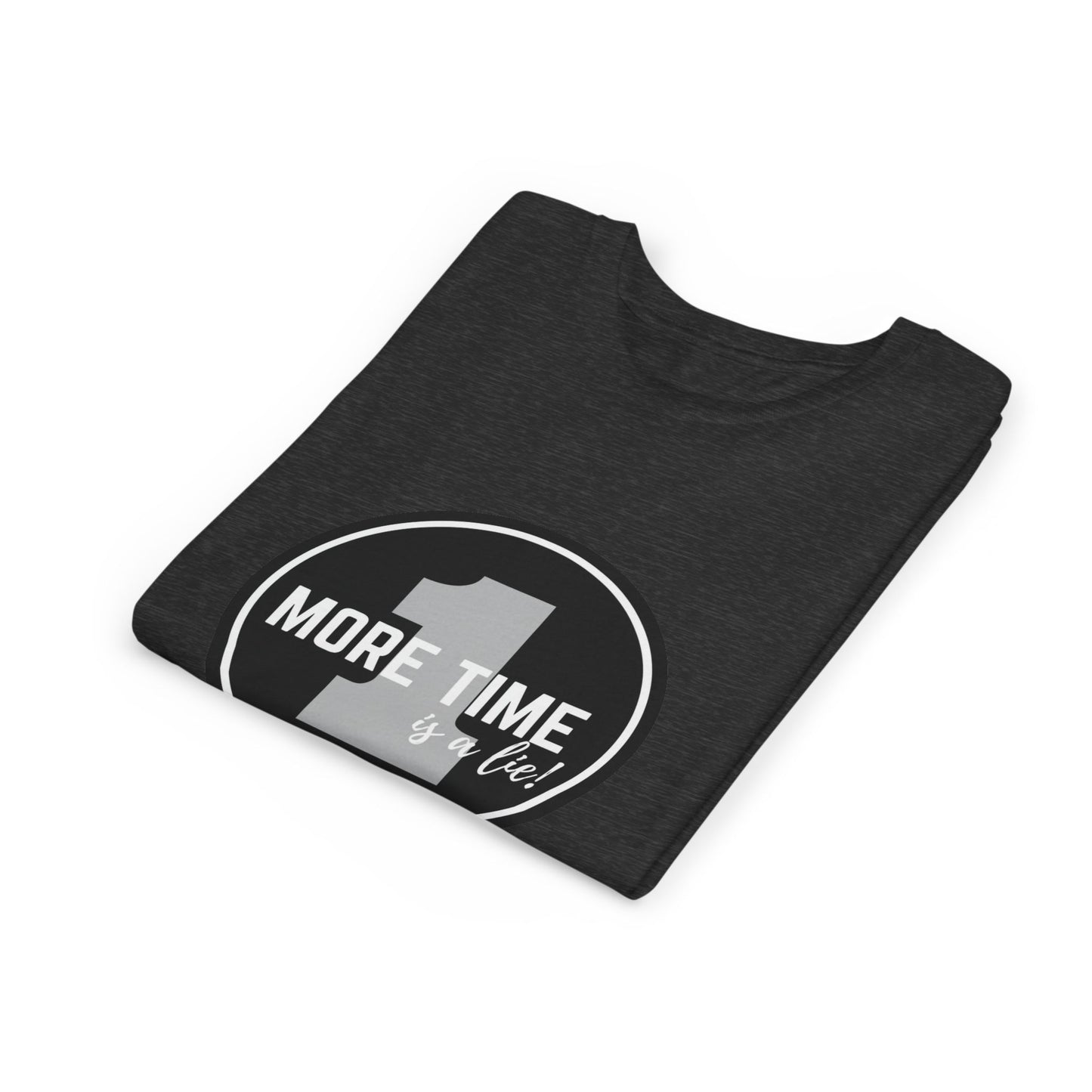 “One More Time is a Lie” Bold Emblem Dancer Graphic T-Shirt for Kids – Funny Dance Rehearsal Shirt - Youth Dance Tee