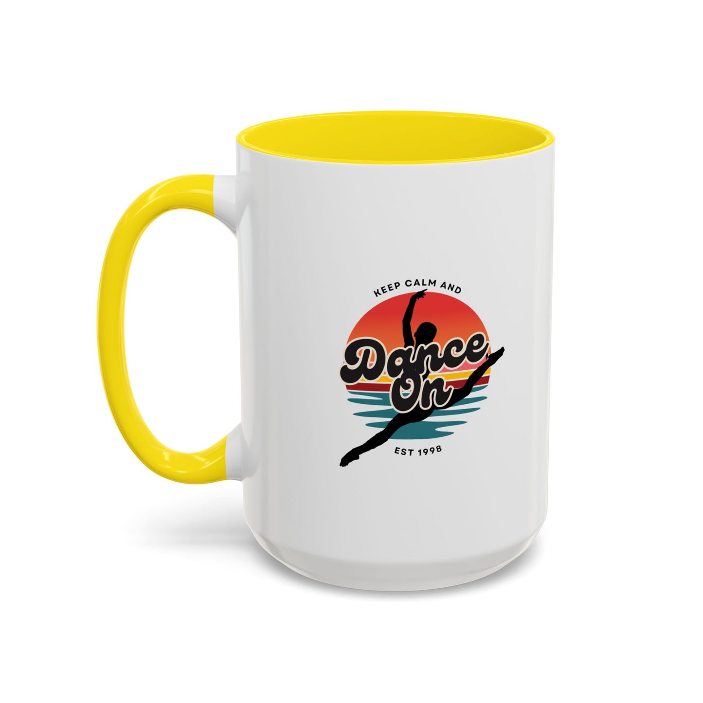 "Keep Calm and Dance On" Accent Coffee Mug – Motivational Dance Quote Ceramic Mug for Dancers and Instructors