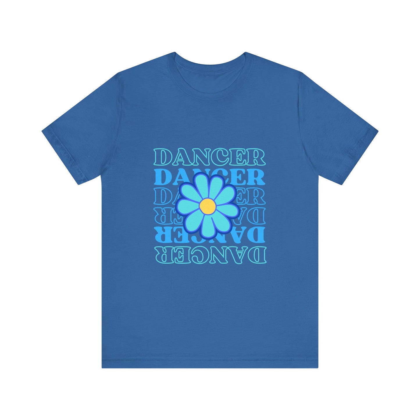 "Dancer" Unisex Jersey Short Sleeve T-Shirt – Floral Text Graphic Dance Tee – Soft Lightweight Ballet & Studio Style Shirt