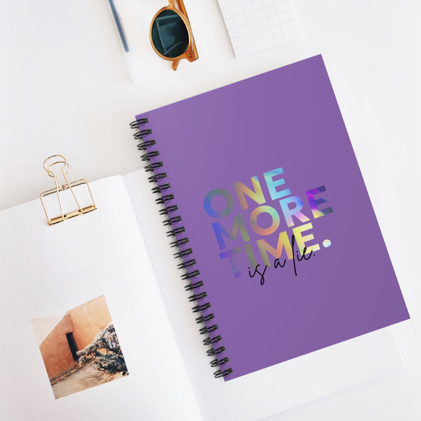 "One More Time Is a Lie" Spiral Notebook – Funny Dance Quote Journal with Colorful Text Graphic for Dancers, Students & Choreographers
