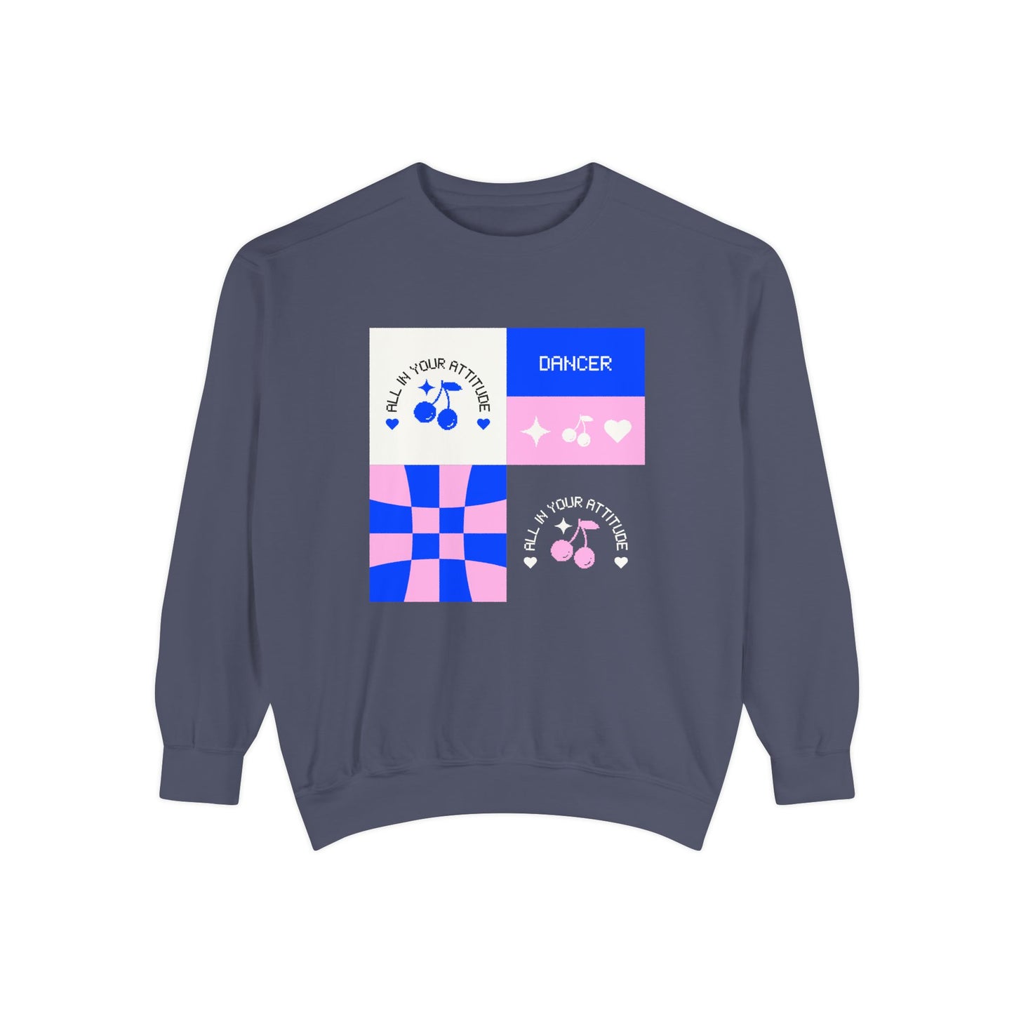 "Dancer – All in Your Attitude" Unisex Lightweight Crewneck Sweatshirt – Retro-Inspired Dance Graphic Pullover for Confident Movers & Performers