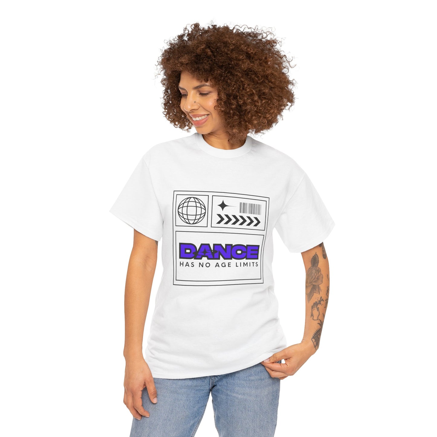 "Dance Has No Age Limits" Unisex Heavy Cotton T-Shirt – Streetwear Graphic Tee for Dancers of All Ages