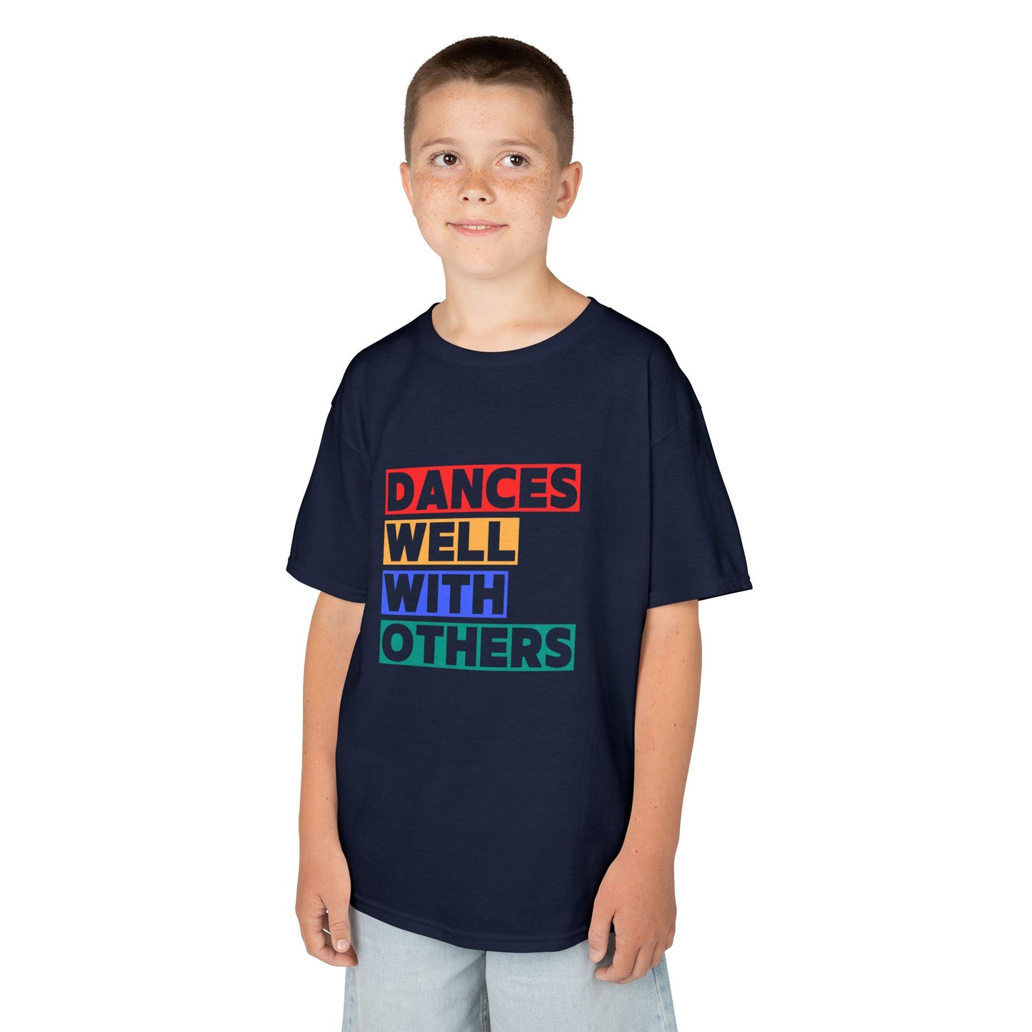 "Dances Well With Others" Kids Heavy Cotton™ Tee – Dance-Inspired Graphic Tee for Kids