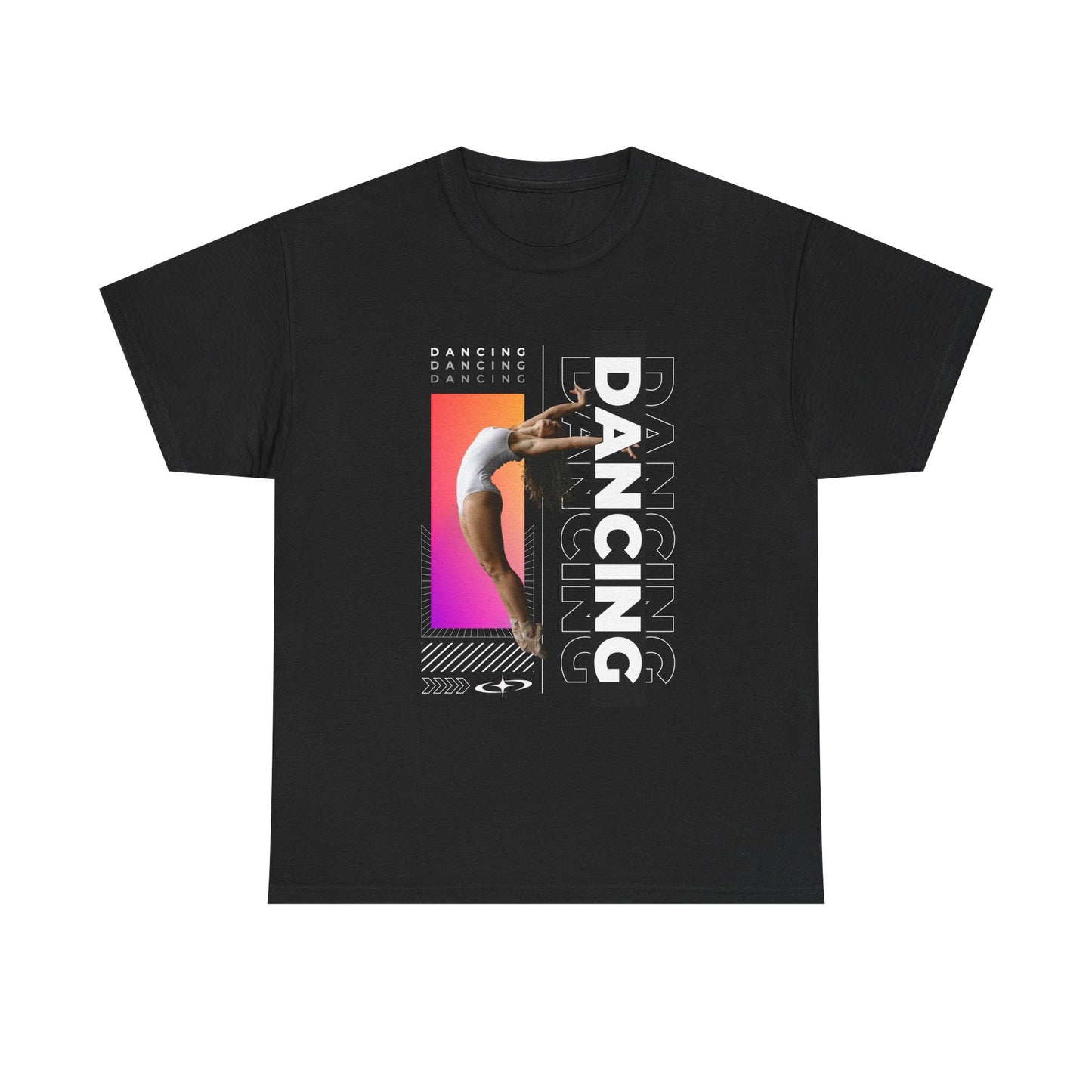 “Dancing” Streetwear-Inspired Female Dancer Unisex Heavy Cotton Tee – Urban Dance Graphic T-Shirt for Performers and Dance Lovers