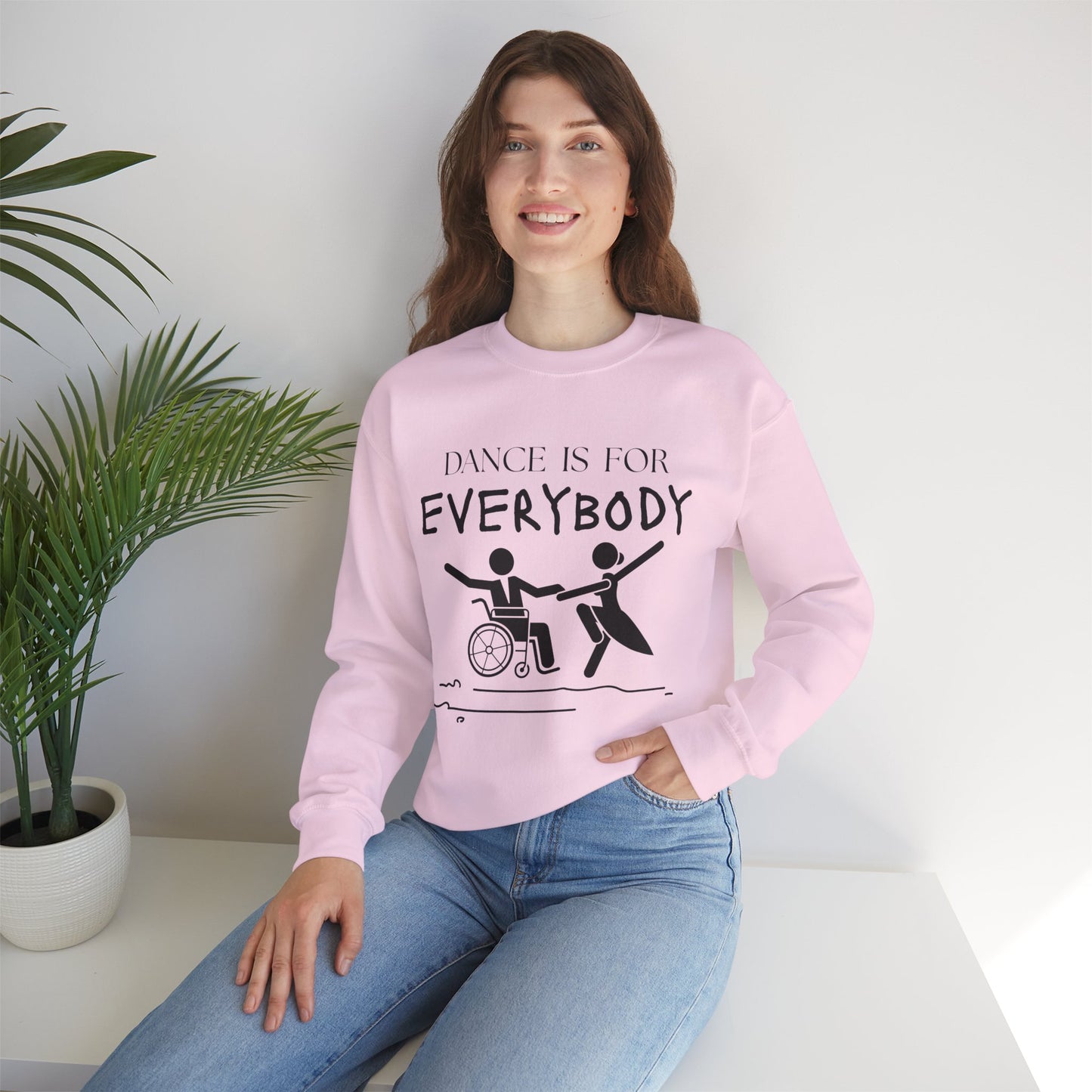 “Dance Is for Everybody” Inclusive Dance Sweatshirt – Unisex Heavy Blend Crewneck with Optional Name or Studio Personalization