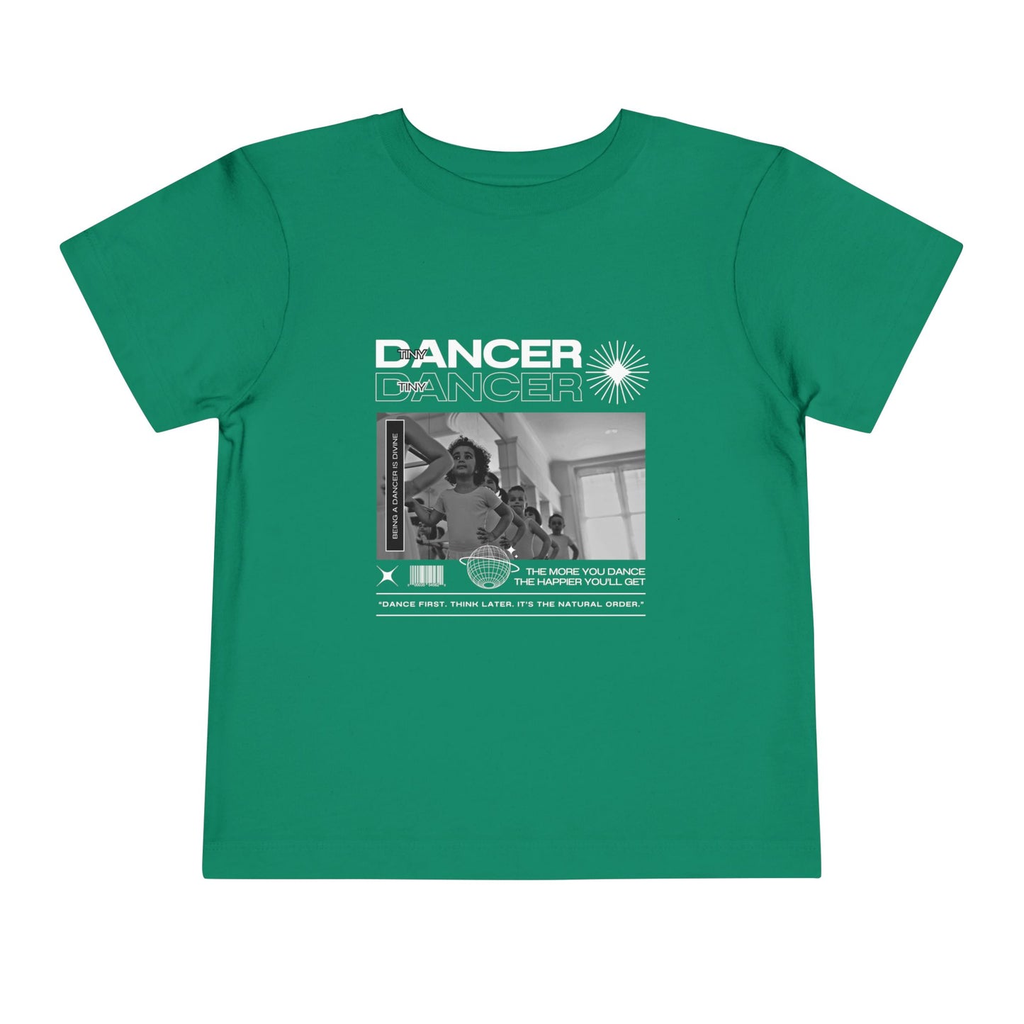 “Tiny Dancer" Toddler Short Sleeve T-Shirt – Streetwear-Inspired Ballet Class Graphic Tee for Kids