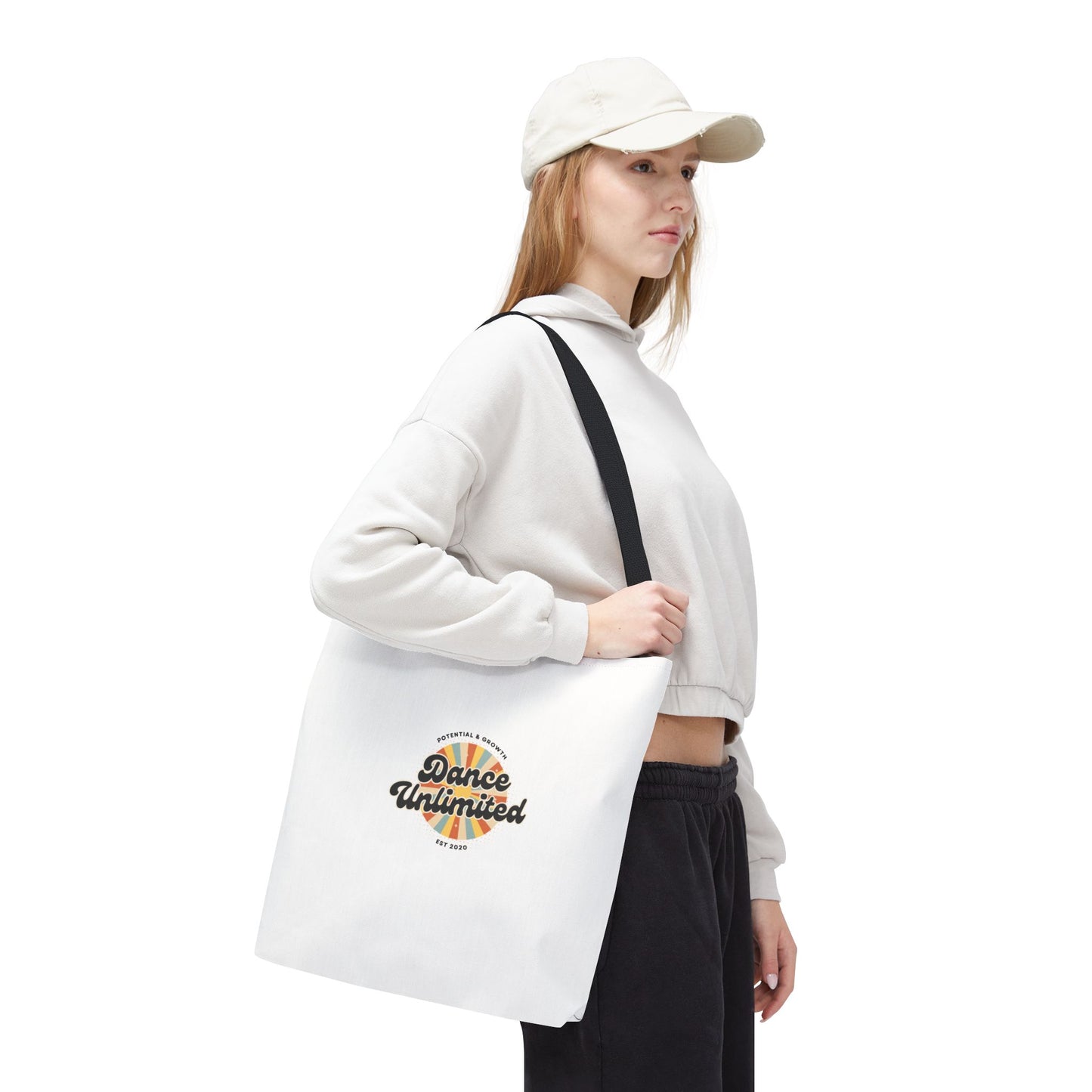 "Dance Unlimited, Potential & Growth" Canvas Tote Bag – Retro Graphic Dance Bag | Stylish Reusable Dance Tote for Dancers & Dance Moms