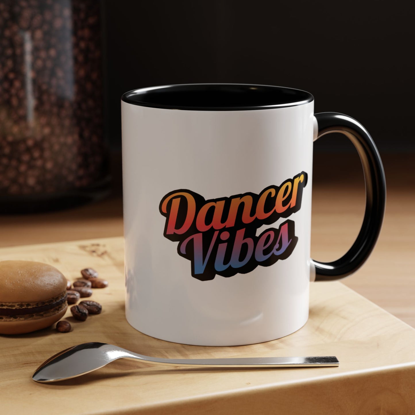 "Dancer Vibes" Accent Coffee Mug – Stylish Ceramic Mug for Dance Lovers and Performers