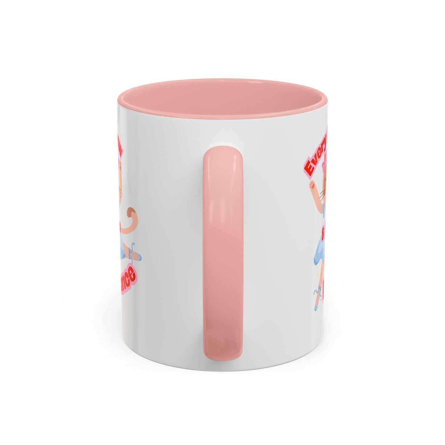 “Every Meow & Then I Dance” Adorable Dancing Cat Graphic | Cute Cat Dance Mug for Ballet Lovers & Coffee Enthusiasts - Accent Coffee Mug