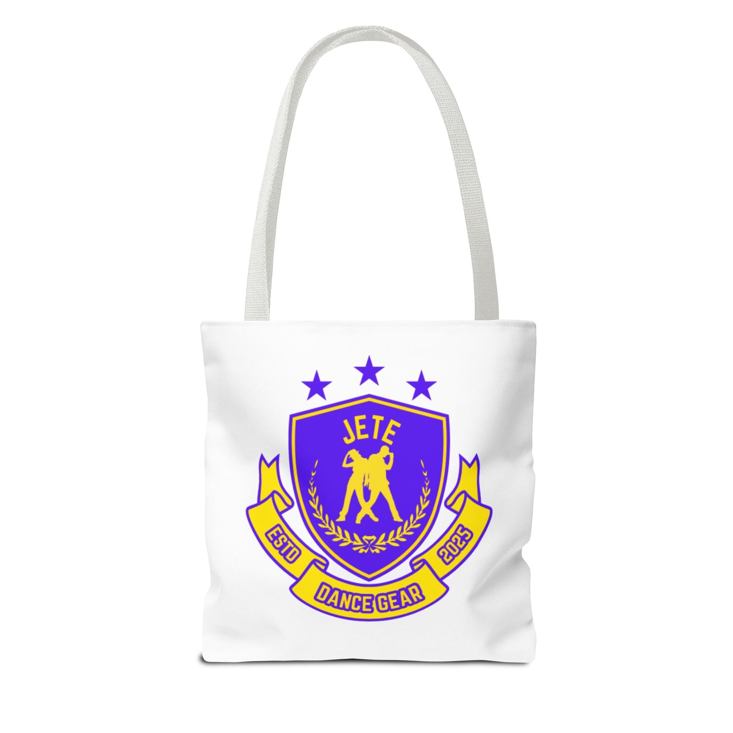 "Jeté Dance Gear Estd 2025" Canvas Tote Bag – Collegiate-Inspired Dancer Tote for Rehearsals, Classes & Everyday Style