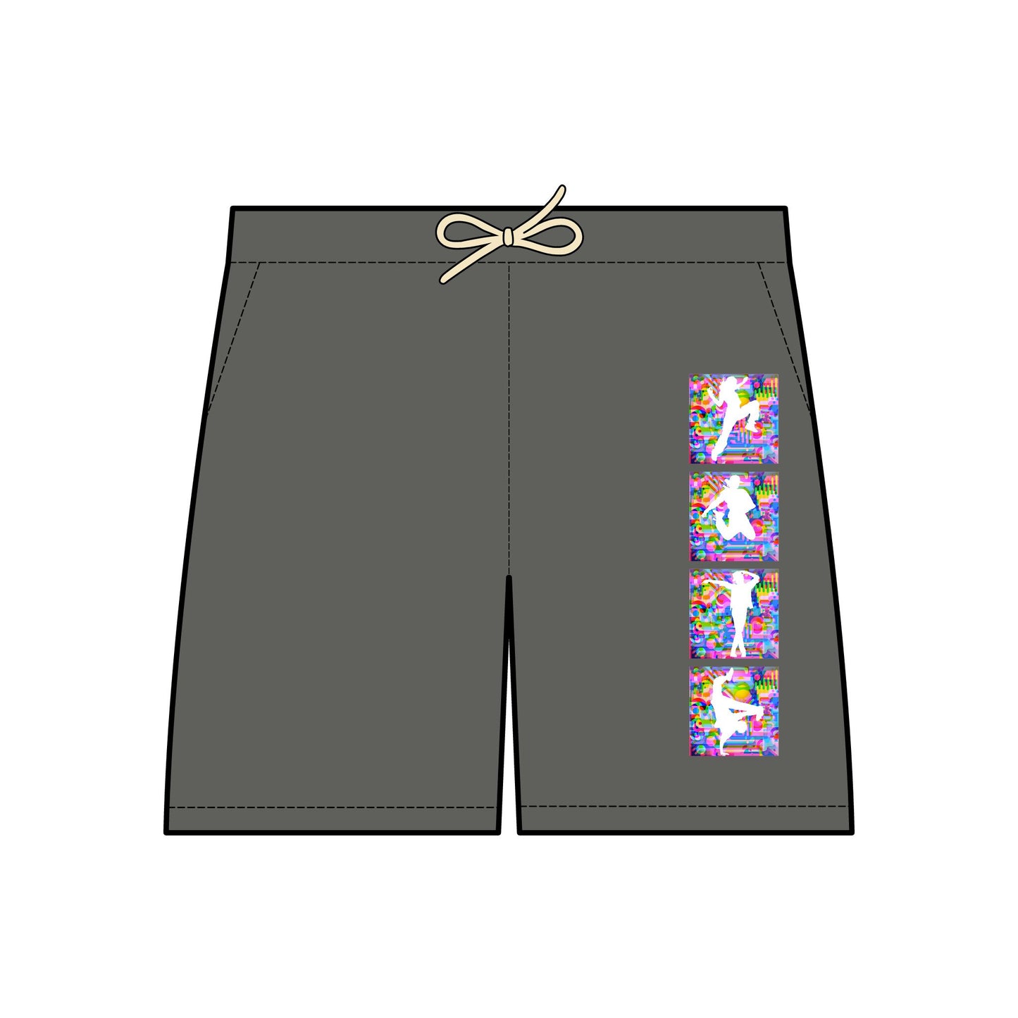 Levels Premium Collection Fleece Sweat Shorts – Vibrant Unisex Dance Shorts with Bold Dancer Silhouette Graphic