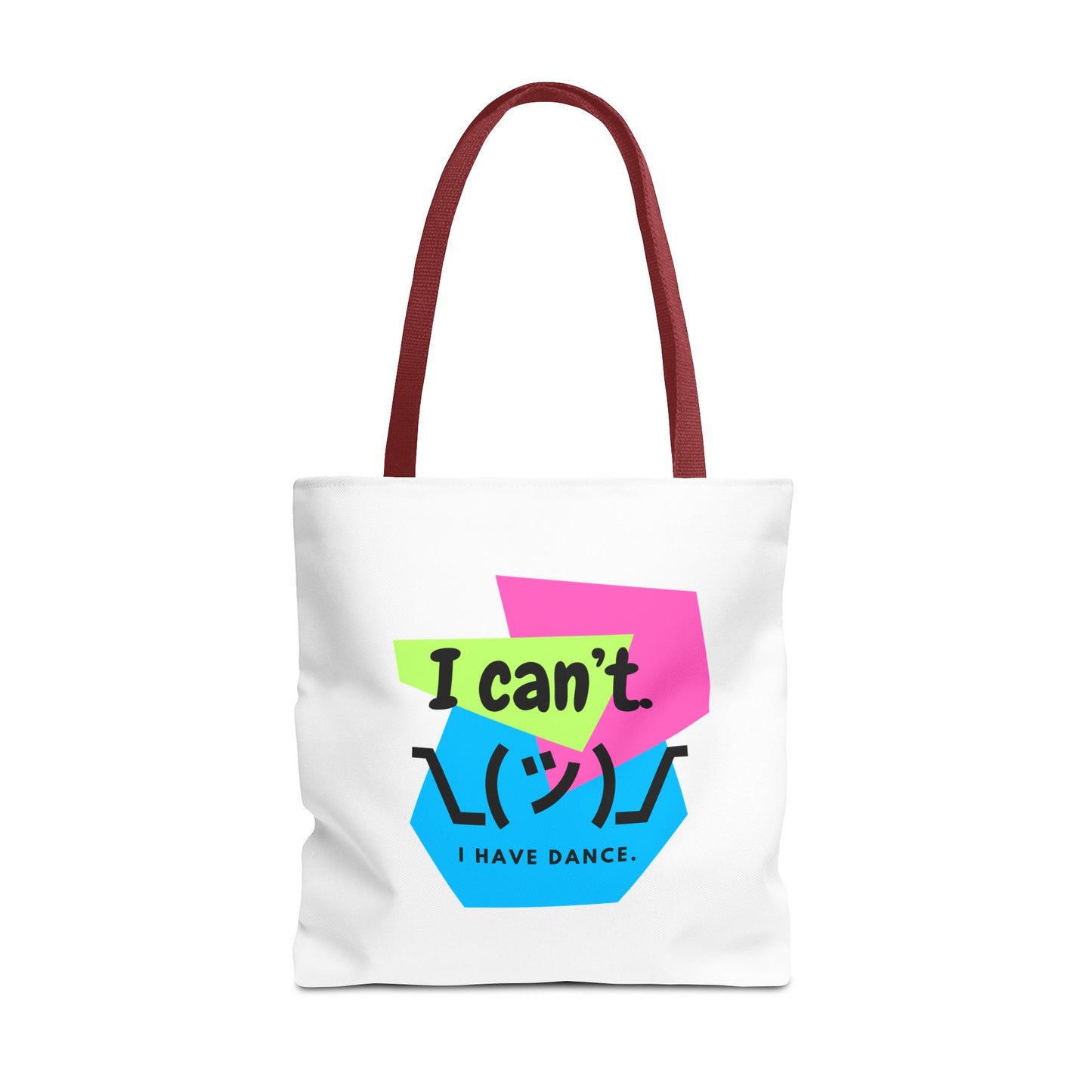 "I Can't. I Have Dance." – 80s Retro Emoji Canvas Tote Bag for Dancers | Funny Dance Quote Reusable Shoulder Bag