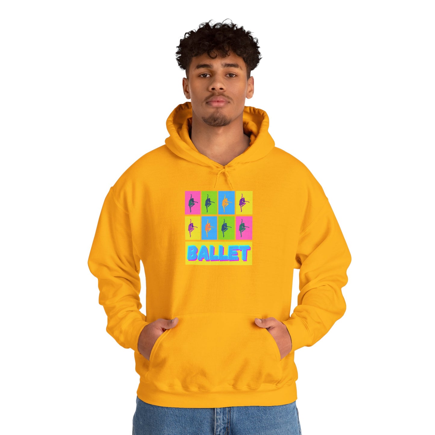 “Ballet” Pop Art Inspired Design with Ballet Dancer Graphics | Streetwear Ballet Hoodie for Dance Lovers - Unisex Heavy Blend™ Hooded Sweatshirt