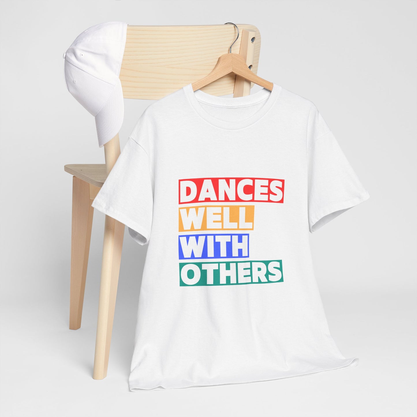 "Dances Well With Others" Unisex Heavy Cotton T-Shirt – Dance-Inspired Graphic Tee for Adults & Kids