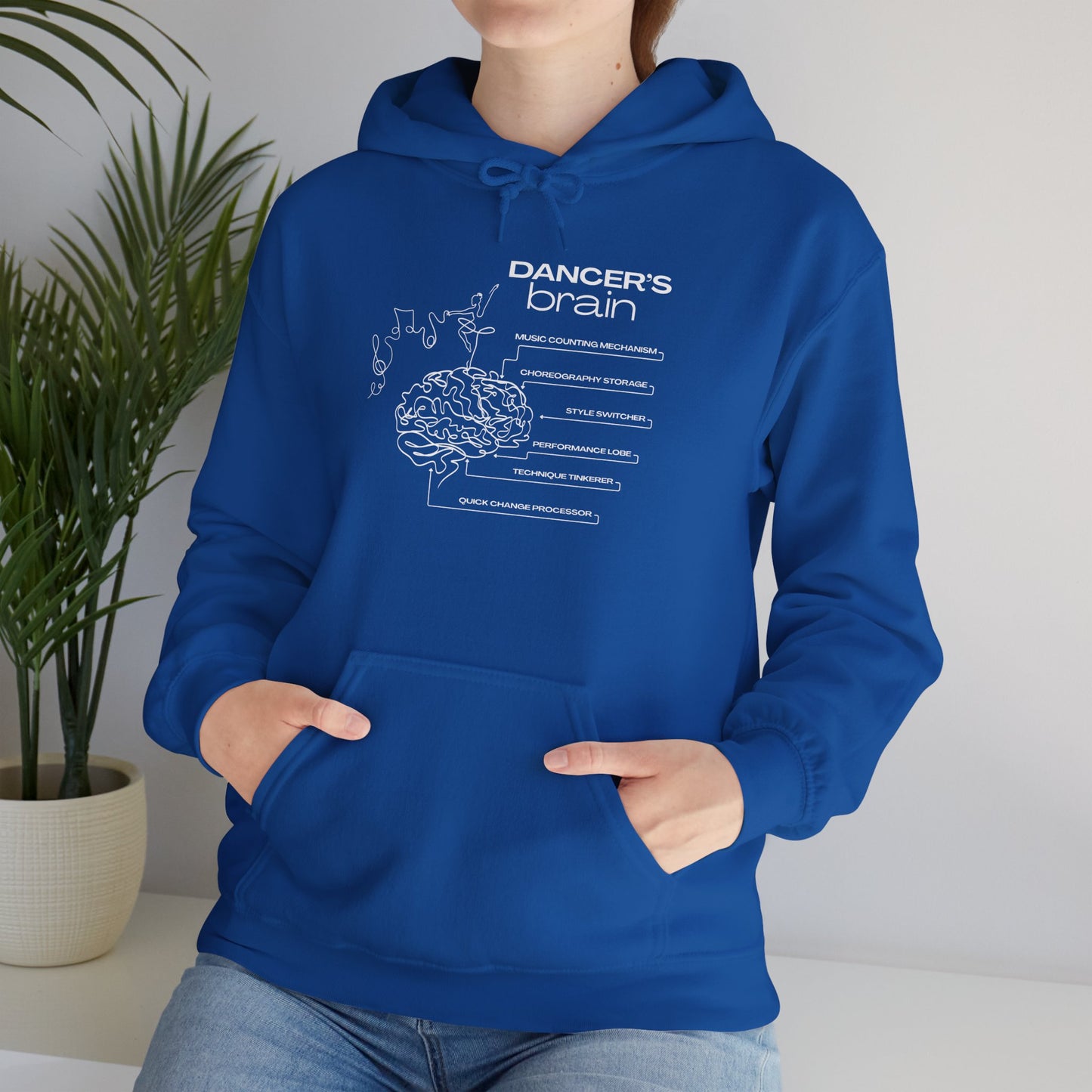 "Dancer’s Brain" Unisex Hoodie – Funny Dance-Themed Hoodie for Teens and Adults with Personalization Option and Cute Dancer Brain Graphic