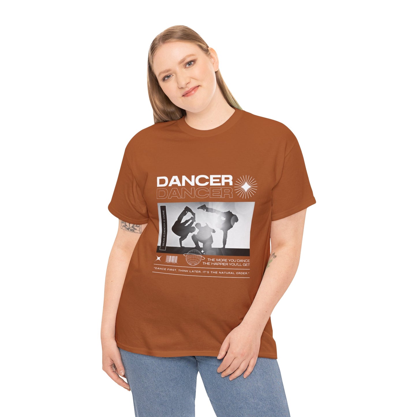 “Dancer” Graphic with Breakdancer Streetwear-Inspired Design | Hip-Hop Dance T-Shirt for Men & Women | Unisex Heavy Cotton Tee