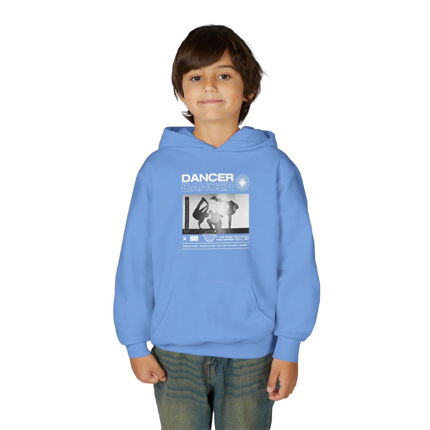 “Dancer” Breakdancer Streetwear Graphic | Unisex Youth Hoodie – Hip-Hop Dance Hoodie for Kids & Young Performers