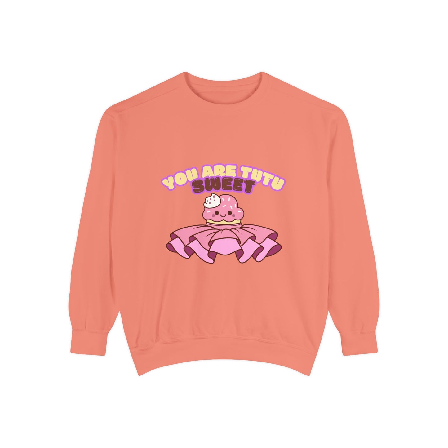 "You Are Tutu Sweet" Unisex Lightweight Crewneck Sweatshirt – Kawaii Cupcake in a Tutu Graphic Pullover for Ballet & Dance Lovers
