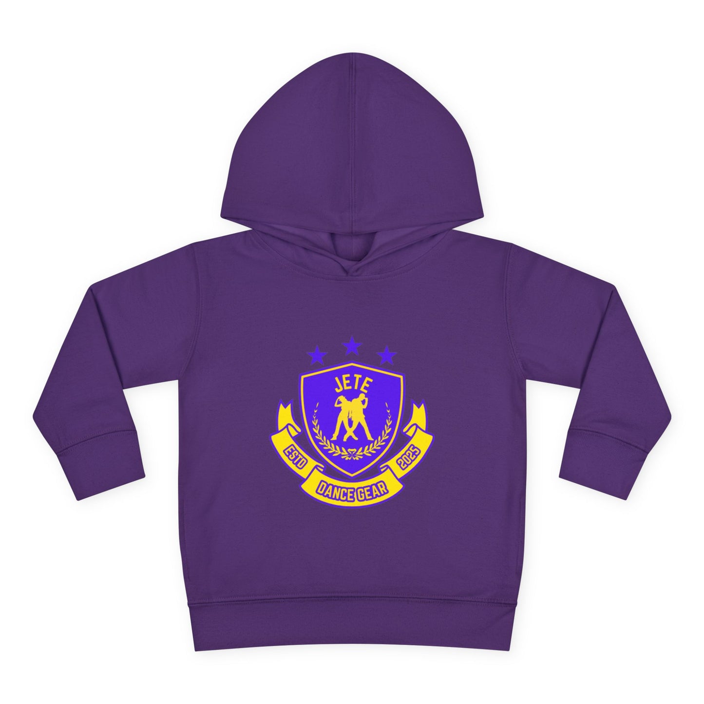 "Jeté Dance Gear" Toddler Pullover Fleece Hoodie – Collegiate-Inspired Dancer Graphic Sweatshirt for Kids