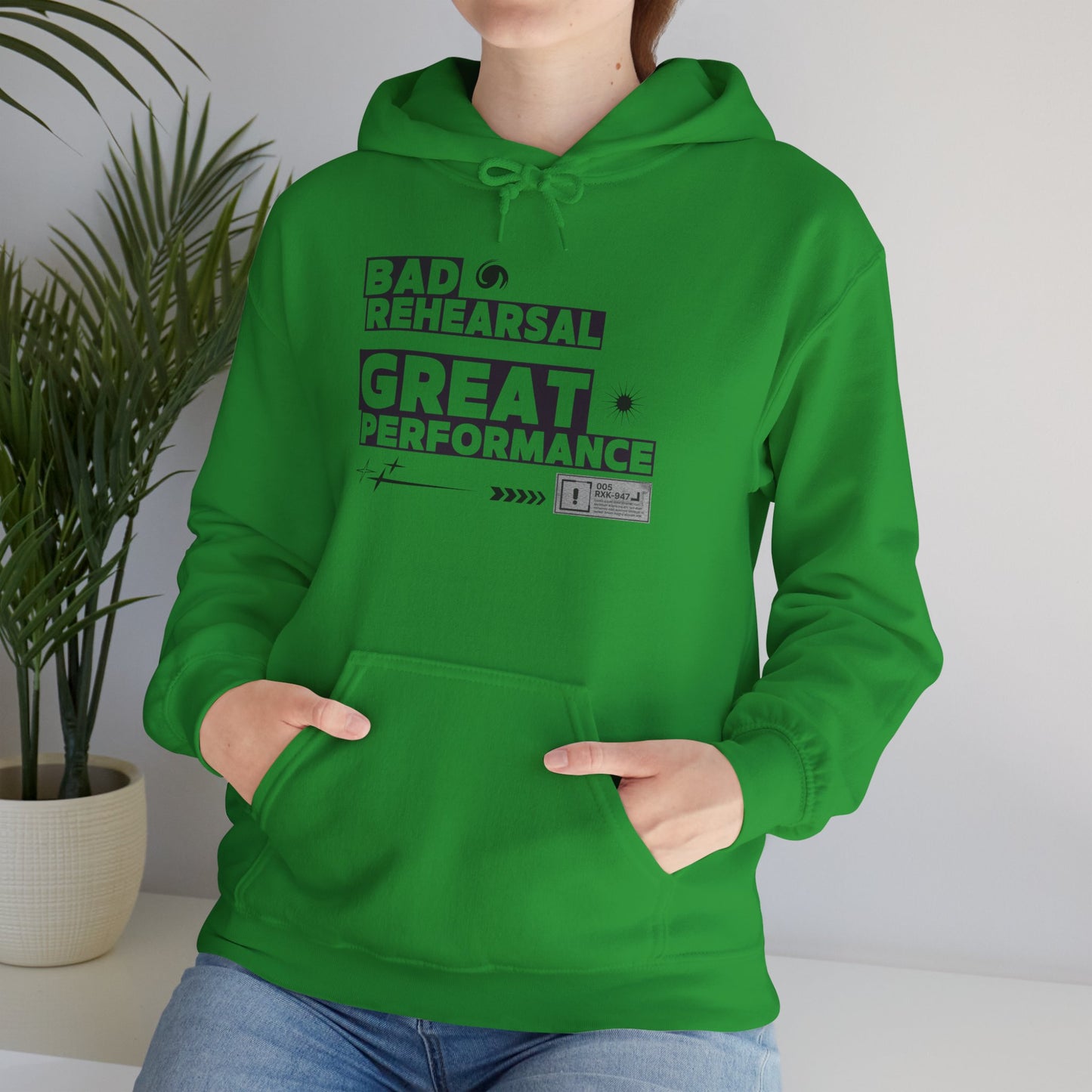"Bad Rehearsal, Great Performance" Dance Hoodie – Unisex Heavy Blend™ Hooded Sweatshirt with Streetwear-Inspired Graphic for Performers