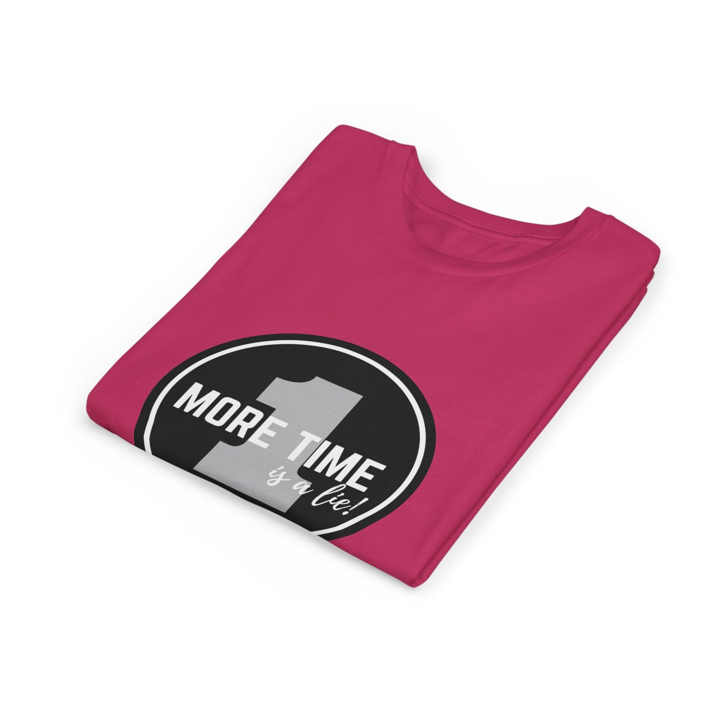 “One More Time is a Lie” Bold Emblem Dancer Graphic T-Shirt for Kids – Funny Dance Rehearsal Shirt - Youth Dance Tee