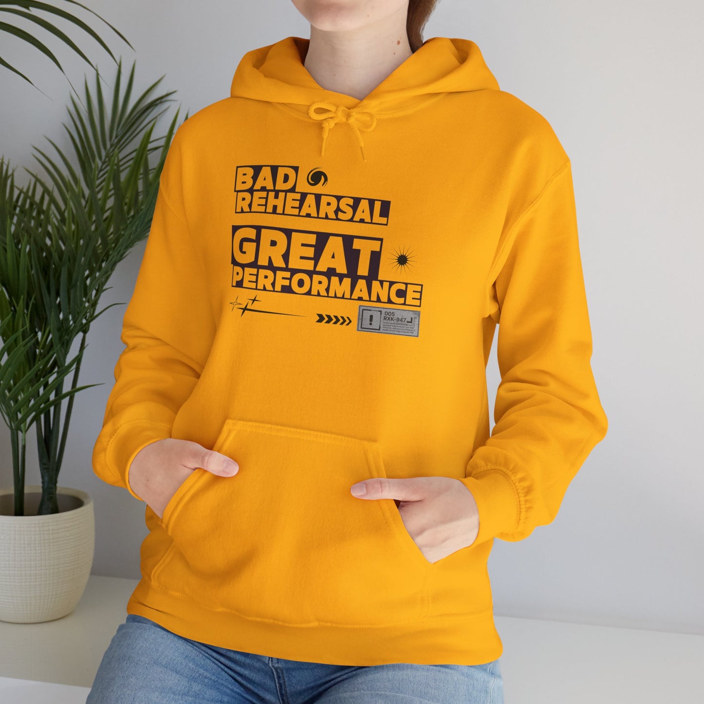 "Bad Rehearsal, Great Performance" Dance Hoodie – Unisex Heavy Blend™ Hooded Sweatshirt with Streetwear-Inspired Graphic for Performers