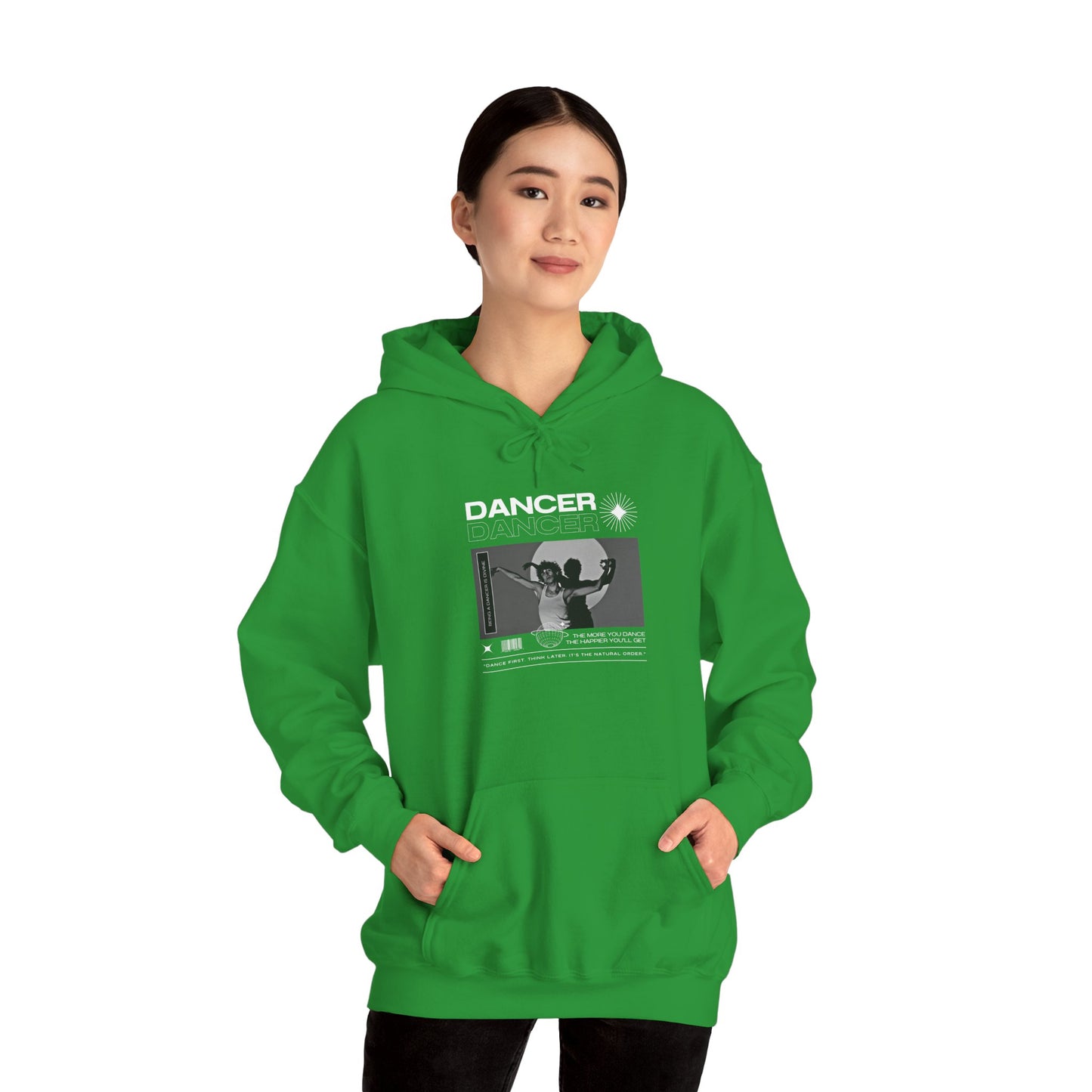 “Dancer” Contemporary Dancer in Spotlight Graphic | Streetwear-Inspired Dance Hoodie for Modern Dance Lovers - Unisex Heavy Blend™ Hooded Sweatshirt
