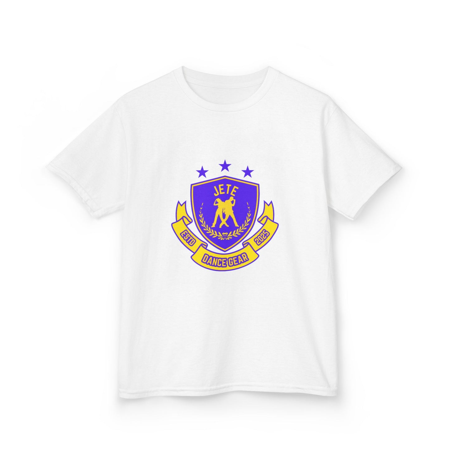 "Jeté Dance Gear" Youth Short Sleeve Tee – Collegiate-Inspired Dancer Graphic Shirt for Kids