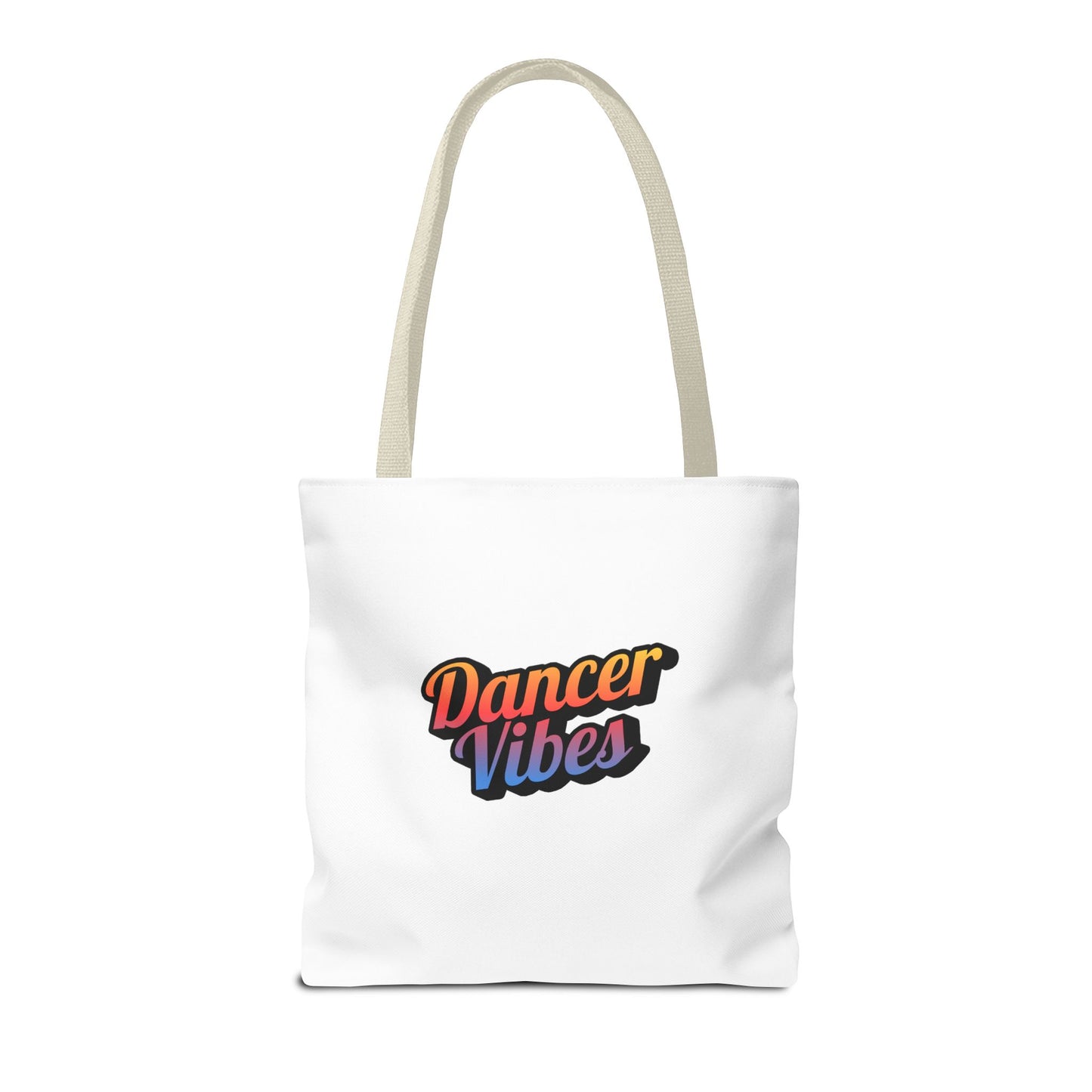 "Dancer Vibes" Canvas Tote Bag – Bold Dance-Themed Text Graphic Bag for Dancers, Students & Everyday Use