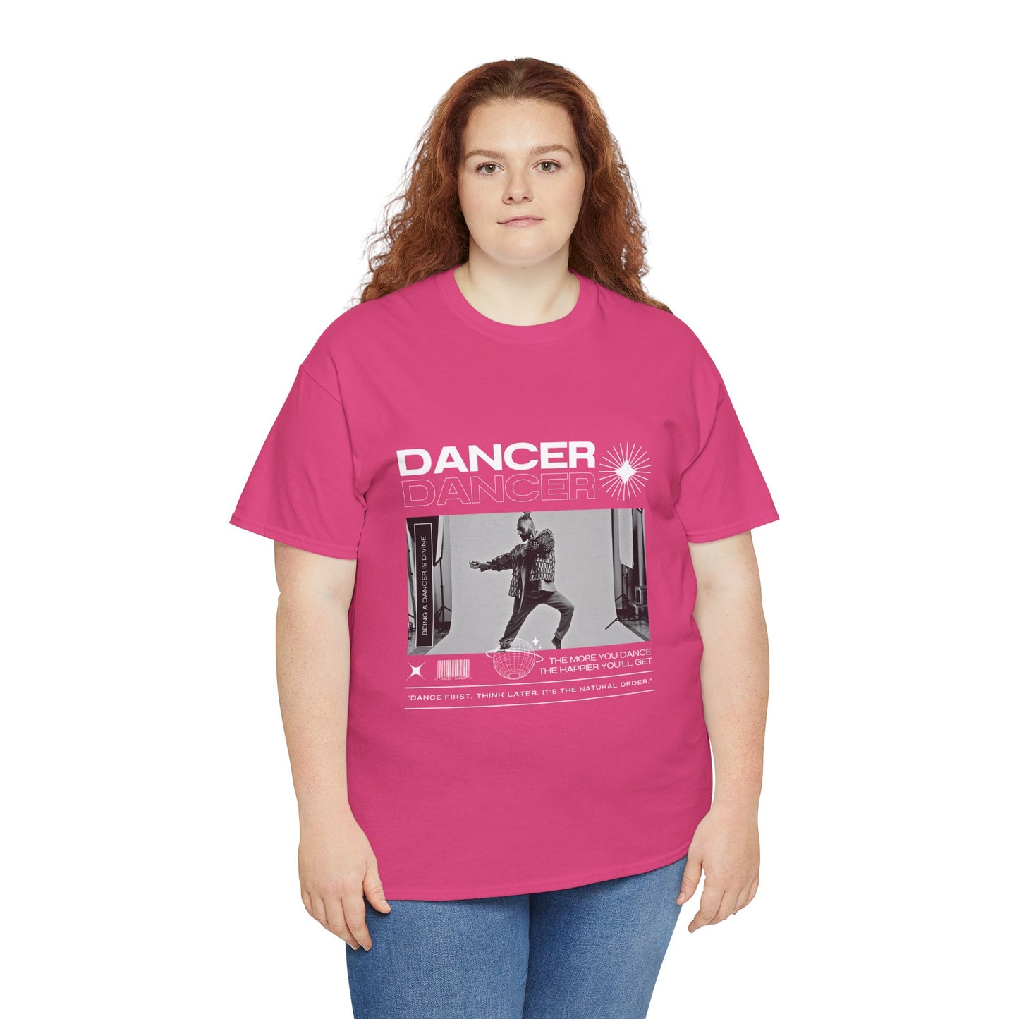 "Dancer "Jazz Pose Unisex Heavy Cotton Tee – Streetwear-Inspired Jazz Dance Graphic T-Shirt for Performers