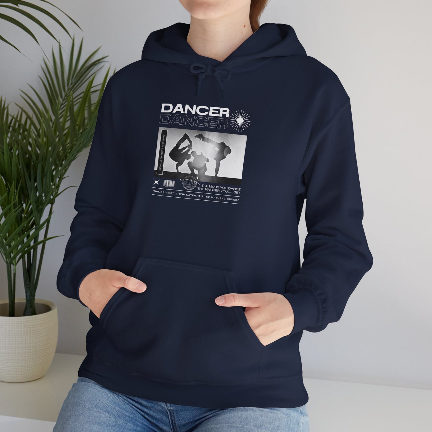 “Dancer” Breakdancer Streetwear Graphic | Hip-Hop Dance Hoodie for Urban Style & Comfort - Unisex Heavy Blend™ Hooded Sweatshirt
