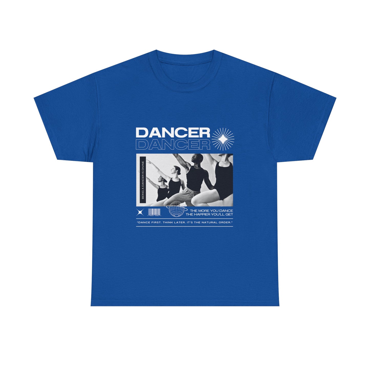 "Dancer" with ballet dancers at the Barre - Unisex Heavy Cotton Tee | Streetwear-Inspired Ballet Training Graphic T-Shirt for Dance Lovers
