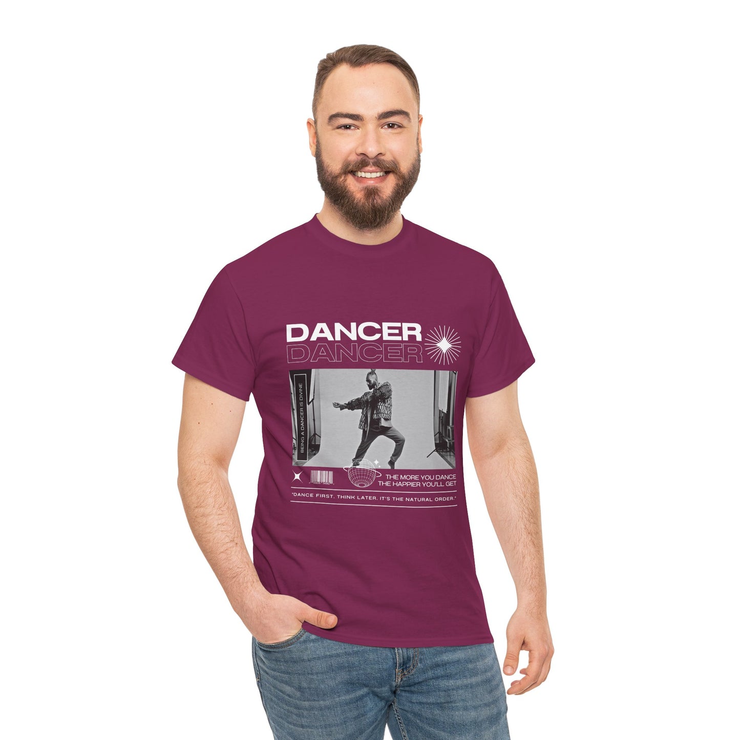 "Dancer "Jazz Pose Unisex Heavy Cotton Tee – Streetwear-Inspired Jazz Dance Graphic T-Shirt for Performers