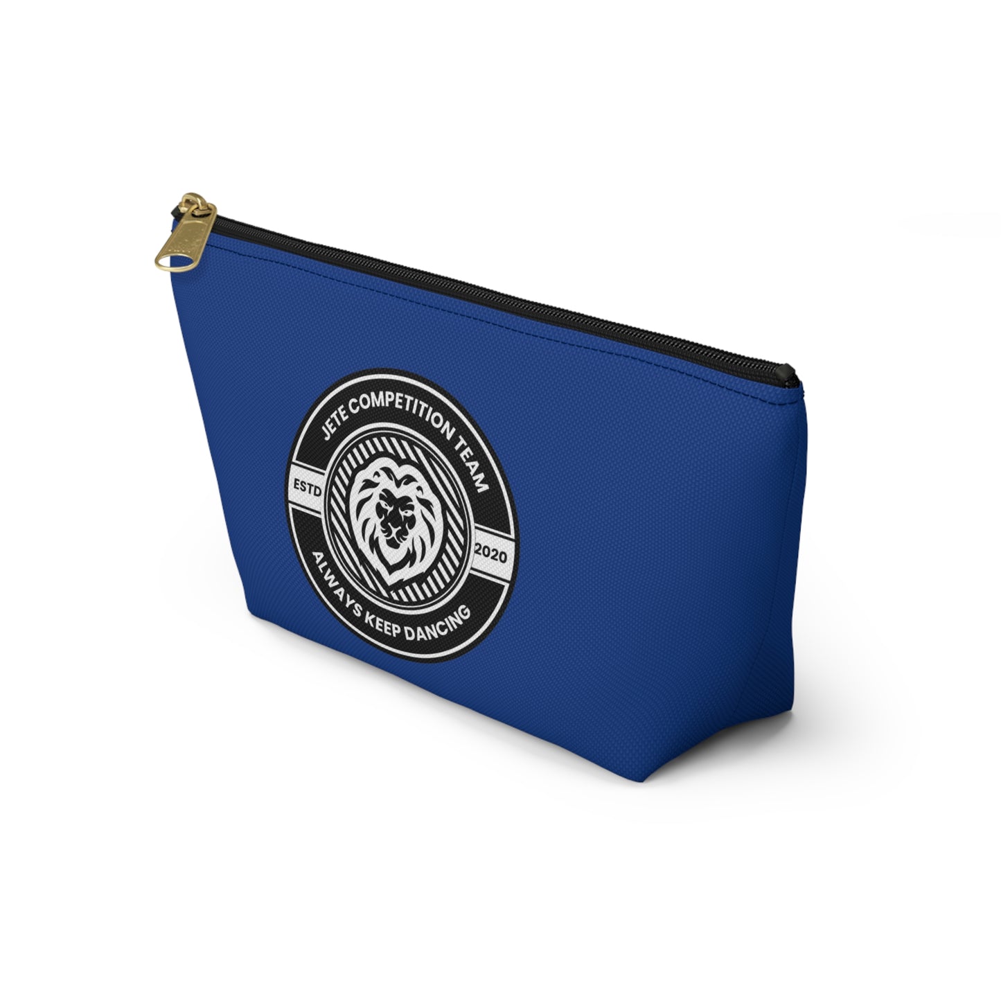 "Jeté Competition Team Always Keep Dancing" Makeup Bag – Collegiate-Inspired Dance Graphic – Team Dance Zipper Pouch for Cosmetics, Accessories & Recital Gifts