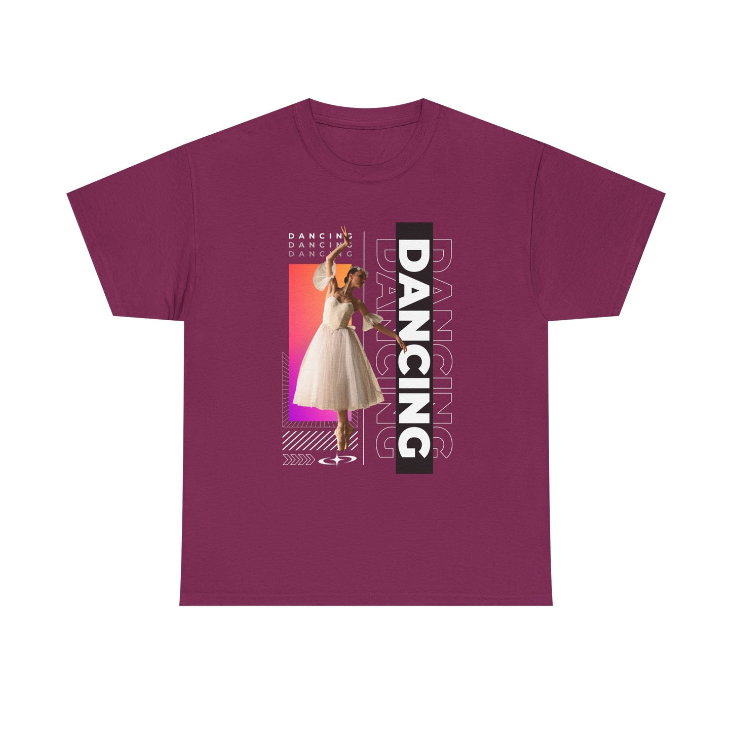 “Dancing” Streetwear-Inspired Female Dancer Unisex Heavy Cotton Tee – Urban Dance Graphic T-Shirt for Performers and Dance Lovers