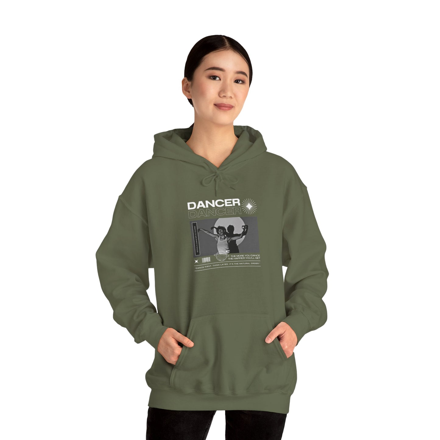 “Dancer” Contemporary Dancer in Spotlight Graphic | Streetwear-Inspired Dance Hoodie for Modern Dance Lovers - Unisex Heavy Blend™ Hooded Sweatshirt