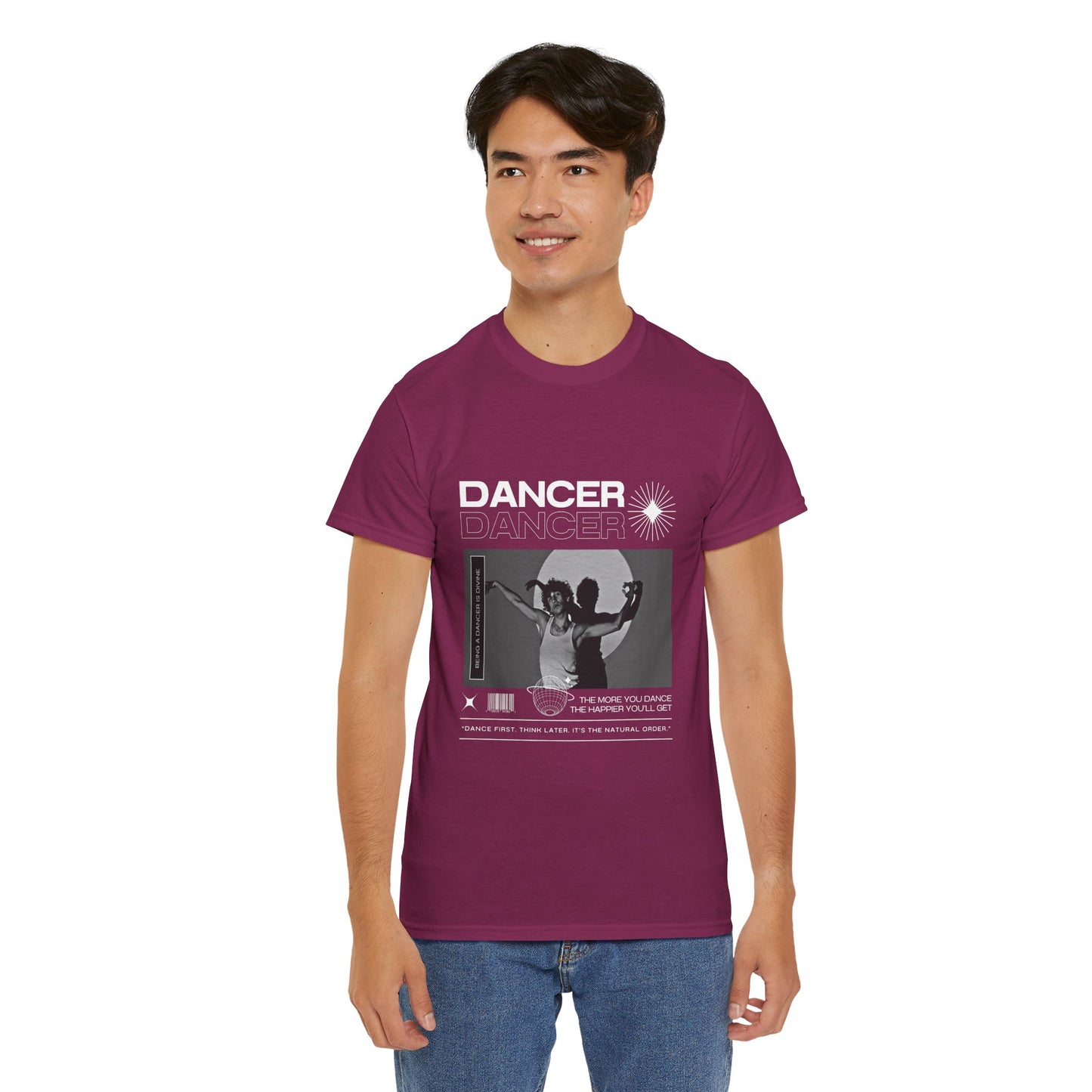 "Dancer" Spotlight Contemporary Dance Graphic Unisex Heavy Cotton Tee – Streetwear-Inspired Dance T-Shirt for Performers & Dance Lovers