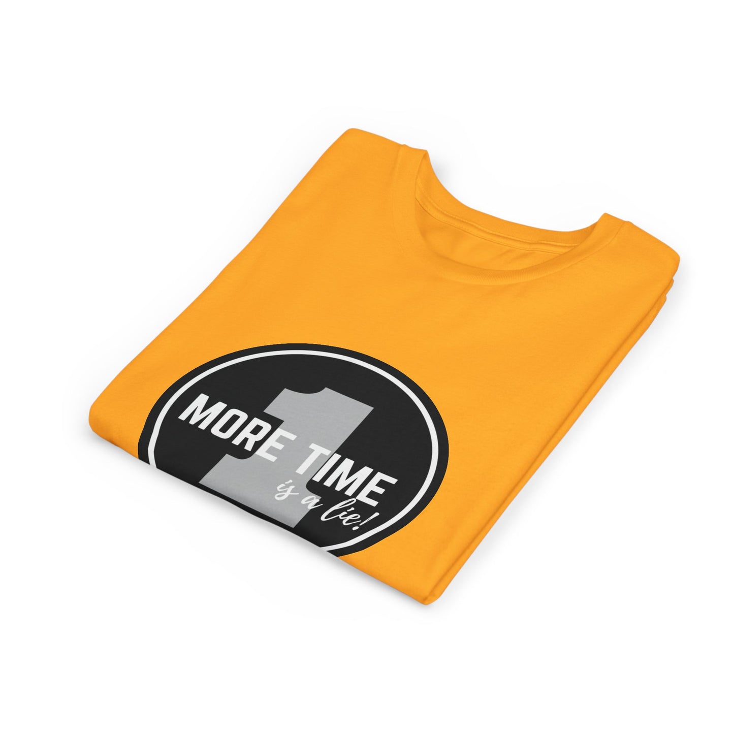 “One More Time is a Lie” Bold Emblem Dancer Graphic T-Shirt for Kids – Funny Dance Rehearsal Shirt - Youth Dance Tee