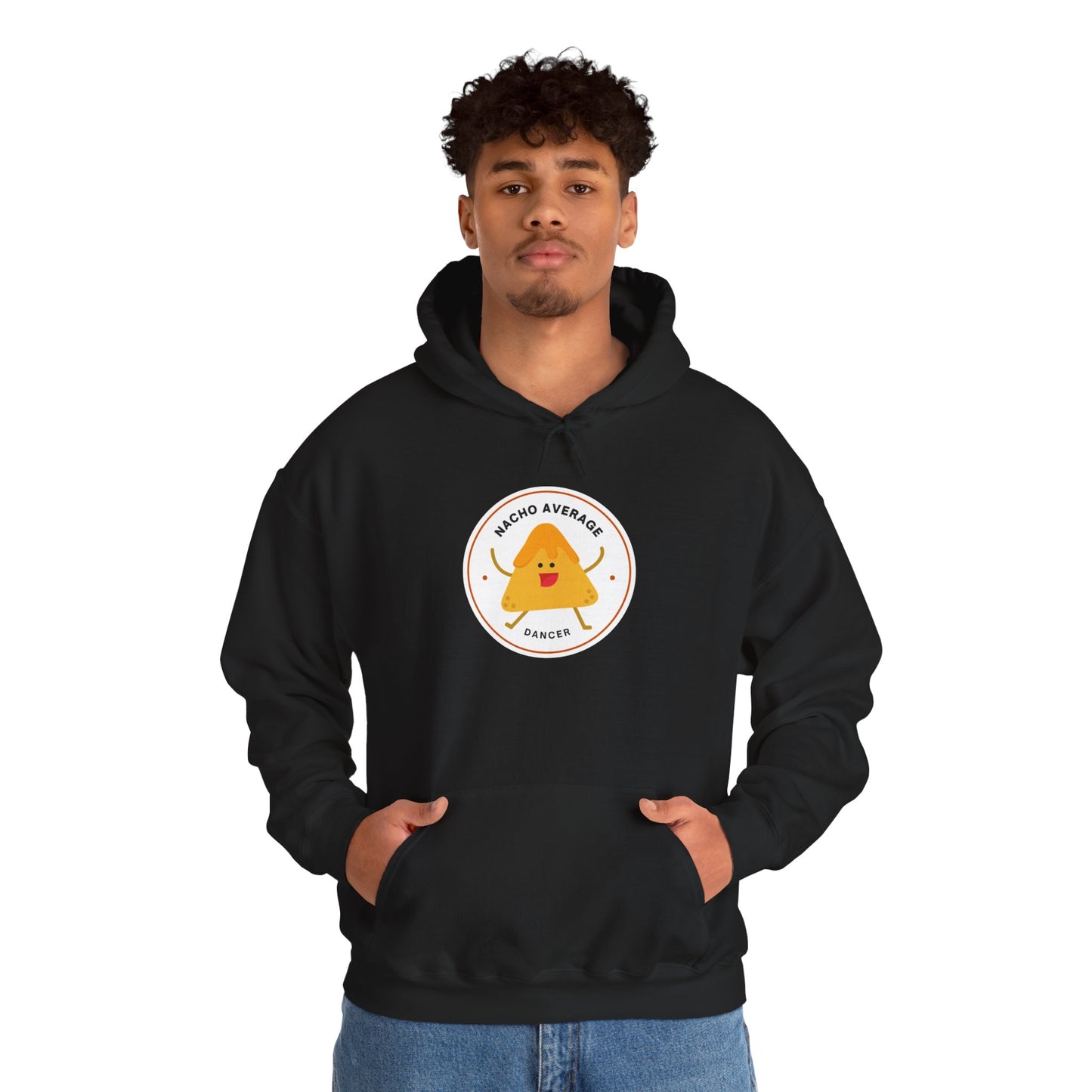 "Nacho Average Dancer" Unisex Hooded Sweatshirt – Funny Dance Pun Hoodie with Cute Nacho Graphic | Cozy Gift for Dancers & Food Lovers