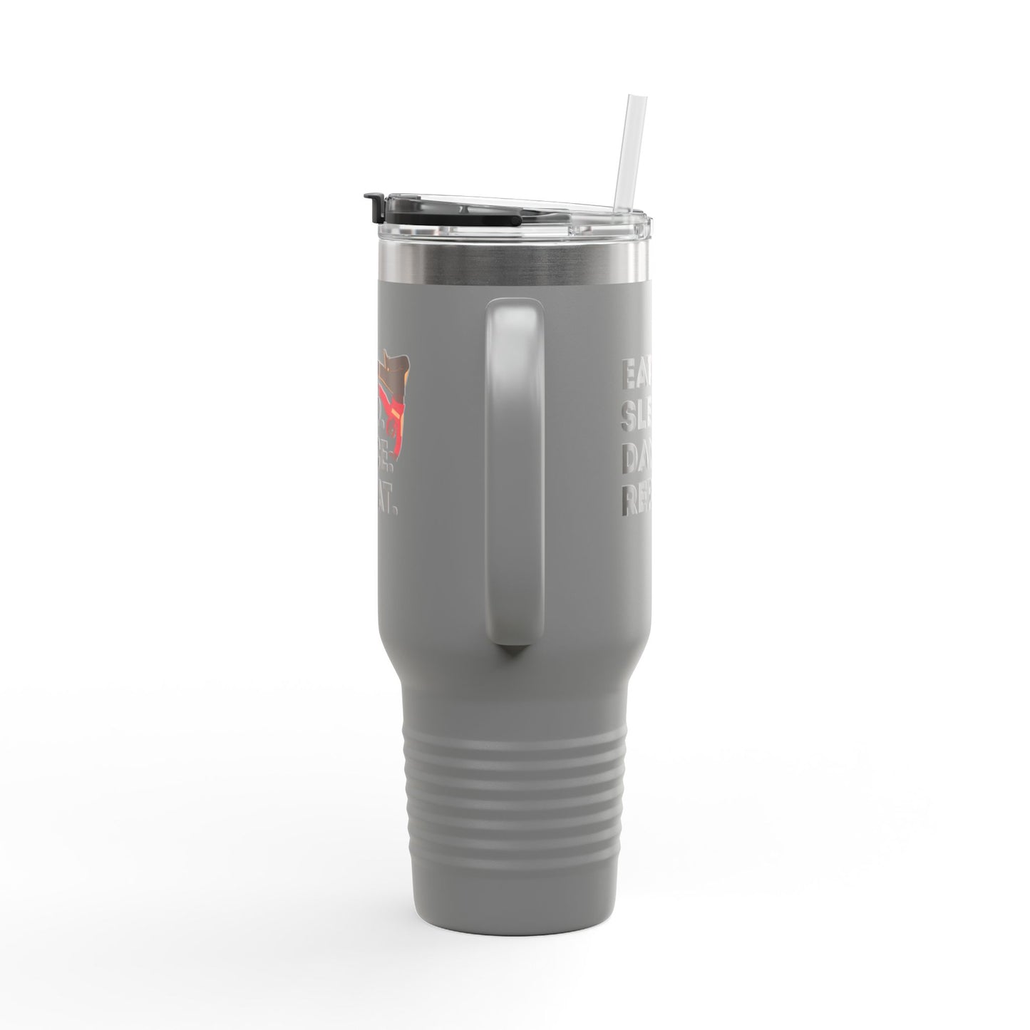 "Eat Sleep Dance Repeat" 40oz Insulated Travel Mug – Bold B-Boy Graphic, Stainless Steel Tumbler for Dancers & Street Style Fans