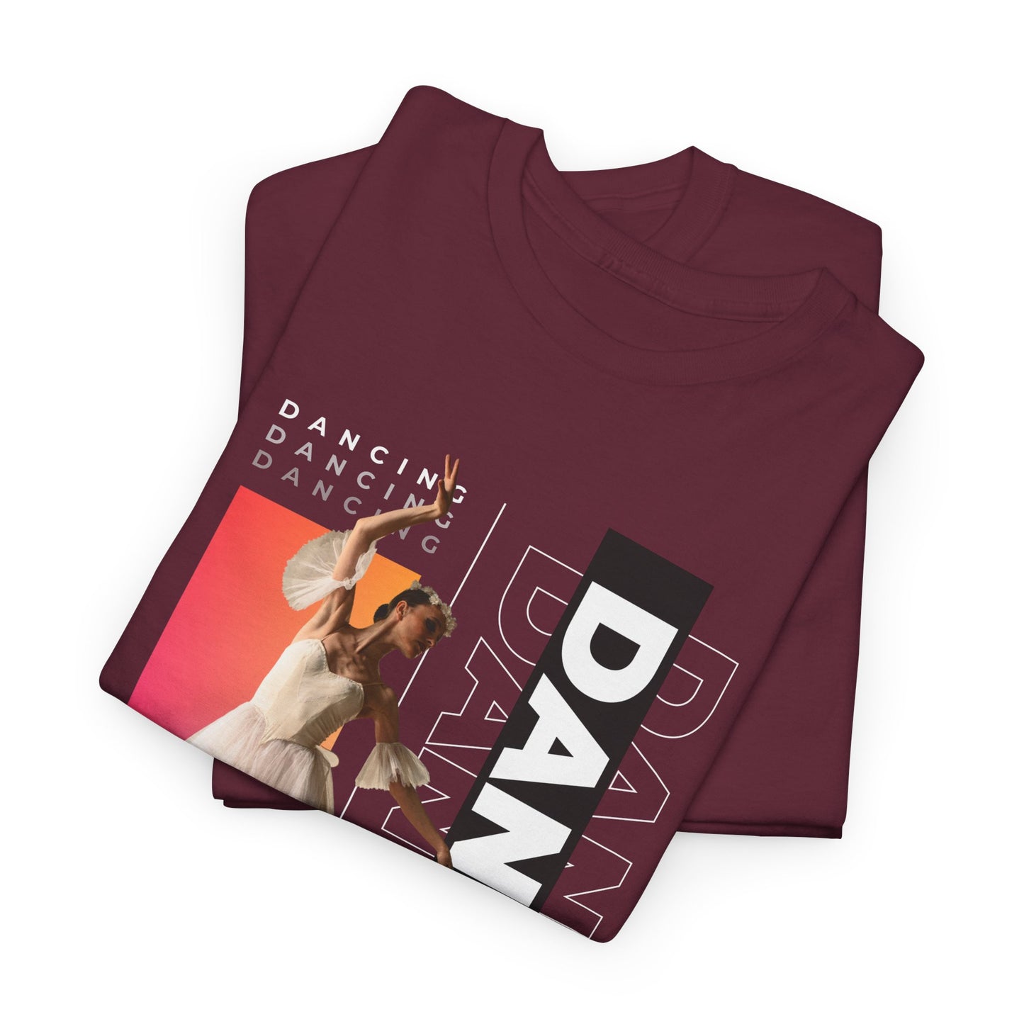 “Dancing” Streetwear-Inspired Female Dancer Unisex Heavy Cotton Tee – Urban Dance Graphic T-Shirt for Performers and Dance Lovers