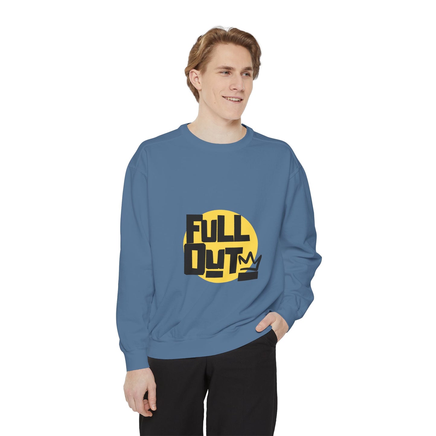 "Full Out" Unisex Lightweight Crewneck Sweatshirt – Bold Streetwear-Inspired Dance Graphic Pullover for Dancers & Performers