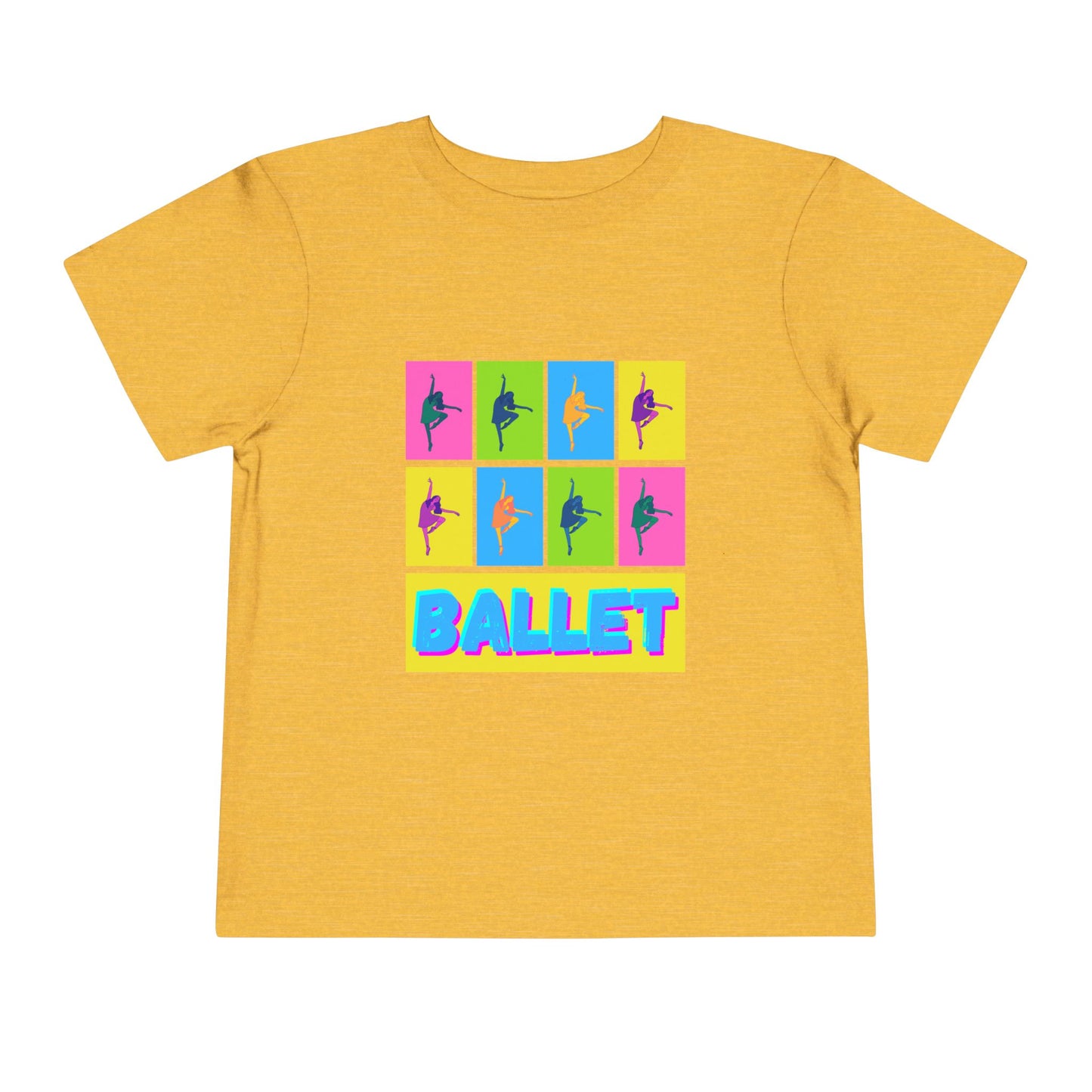 “Ballet" Toddler Short Sleeve T-Shirt – Pop Art Inspired Dance Graphic Tee for Kids