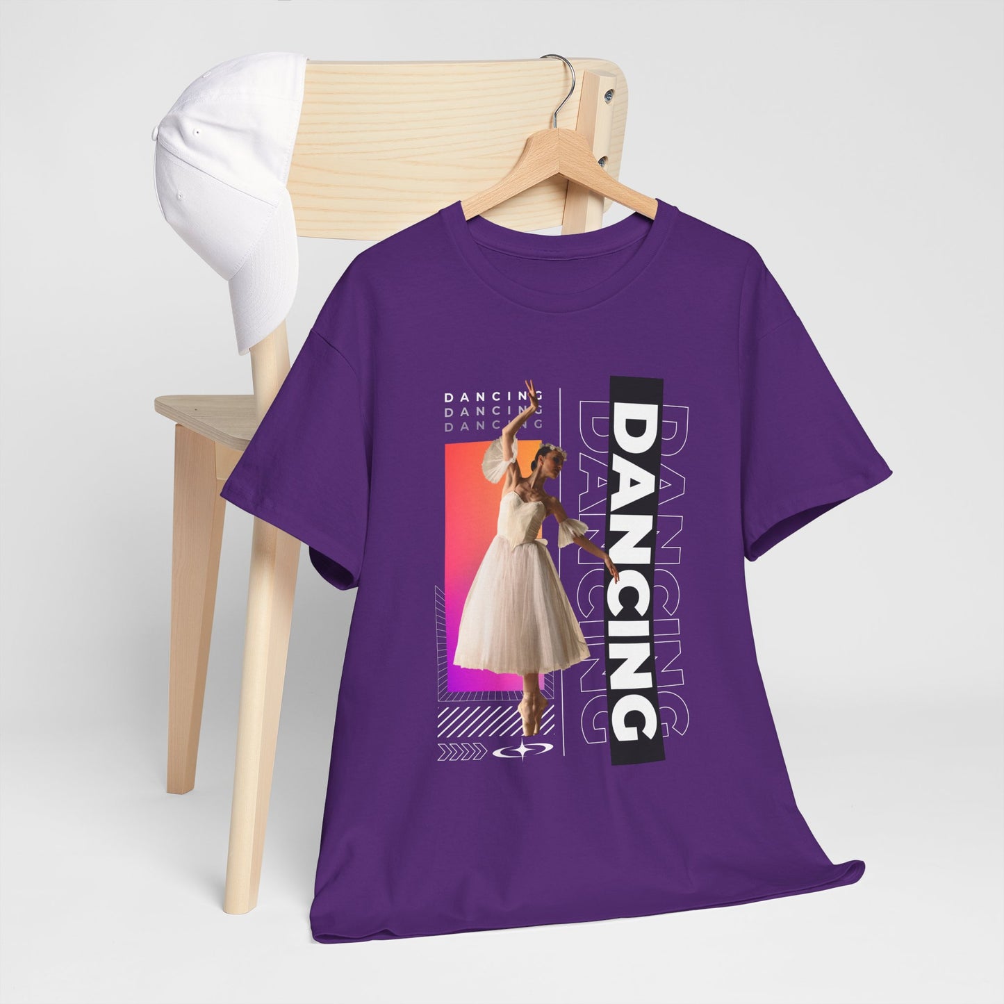 “Dancing” Streetwear-Inspired Female Dancer Unisex Heavy Cotton Tee – Urban Dance Graphic T-Shirt for Performers and Dance Lovers