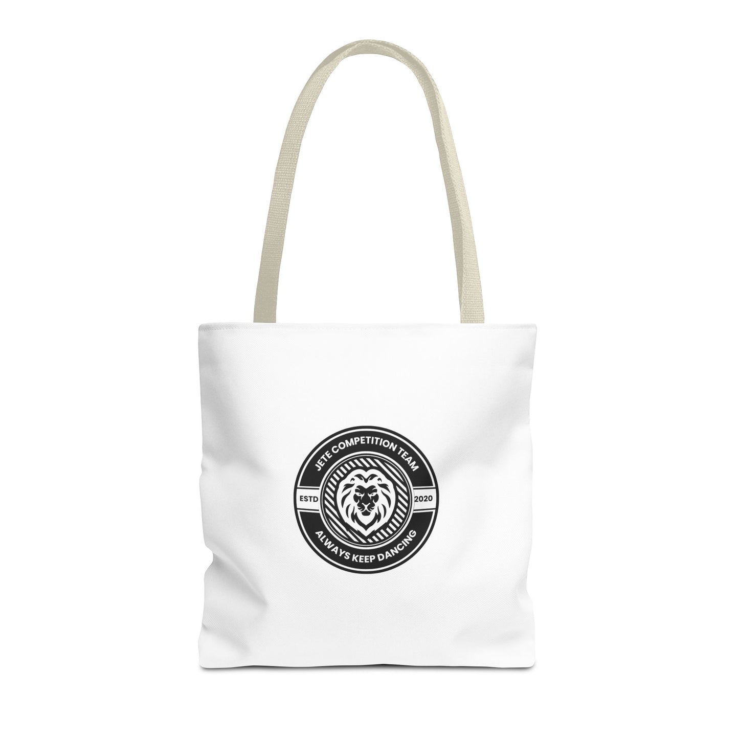 "Jeté Competition Team, Always Keep Dancing" Canvas Tote Bag – Collegiate Dance Team Logo | Reusable Dance Bag for Dancers, Rehearsals & Competitions