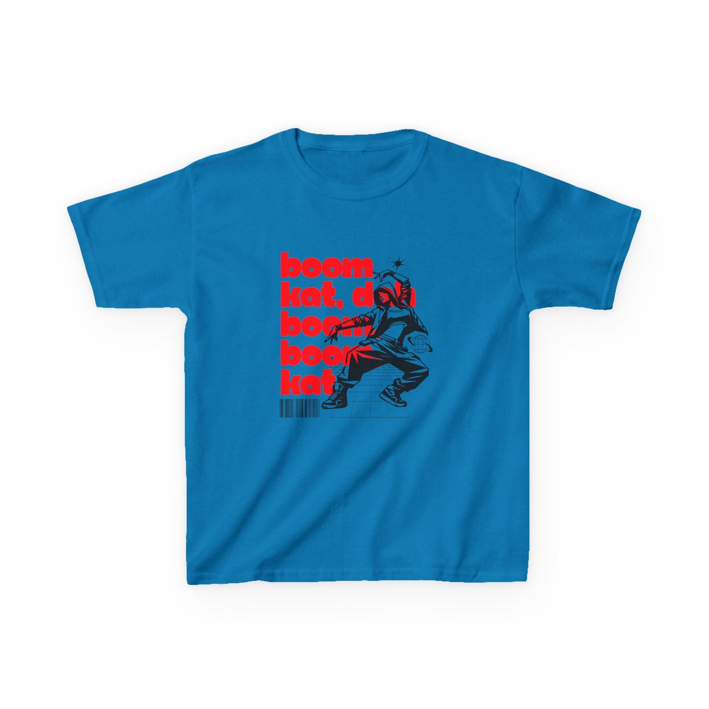 “Boom Kat Youth Short Sleeve Dance T-Shirt – Bold Streetwear-Inspired Graphic Tee for Kids