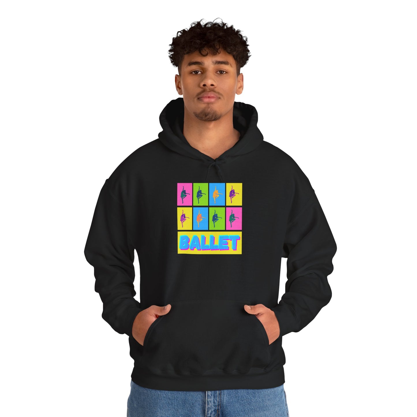 “Ballet” Pop Art Inspired Design with Ballet Dancer Graphics | Streetwear Ballet Hoodie for Dance Lovers - Unisex Heavy Blend™ Hooded Sweatshirt
