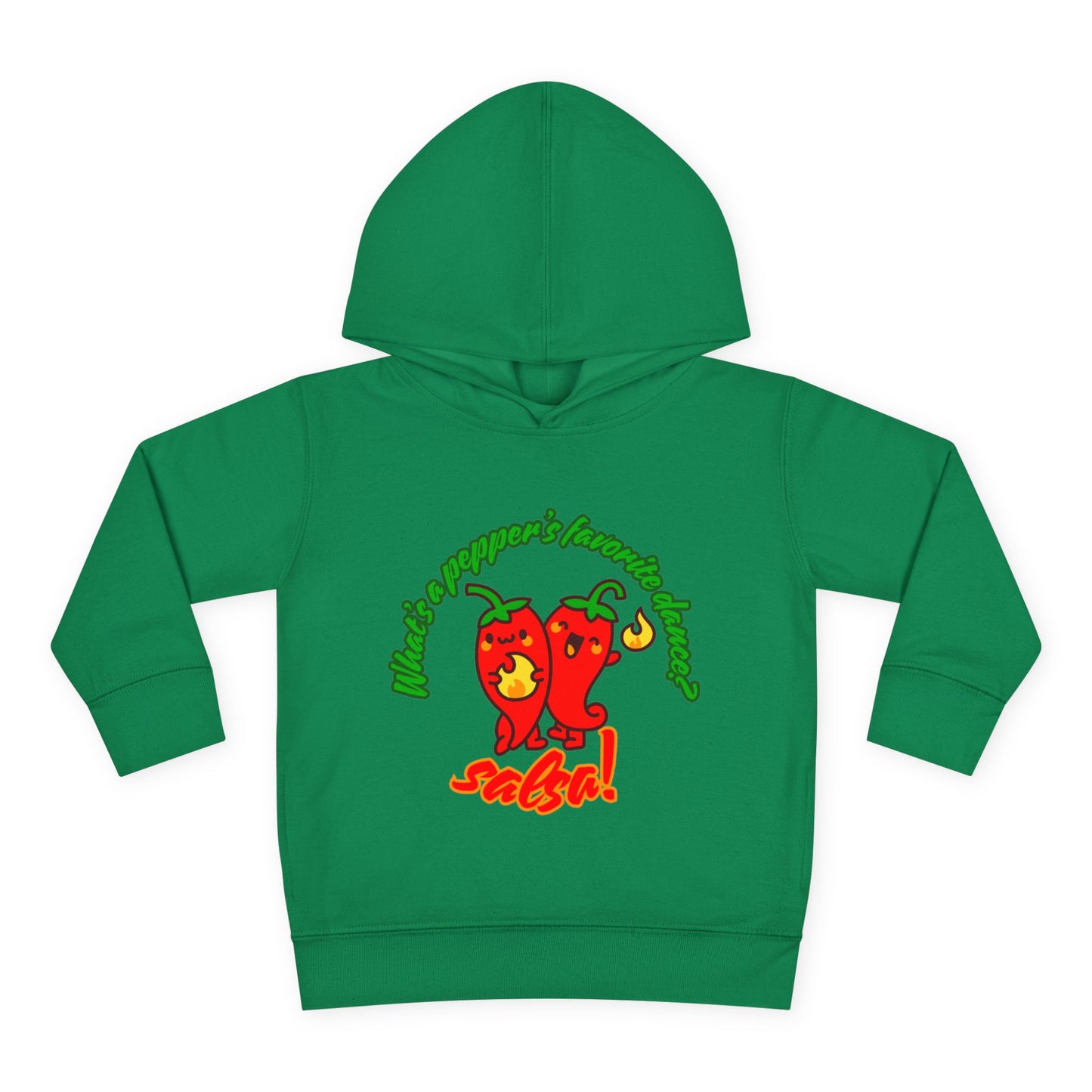 "What's a Pepper's Favorite Dance? Salsa!" Toddler Fleece Dance Hoodie – Funny Colorful Pullover for Kids