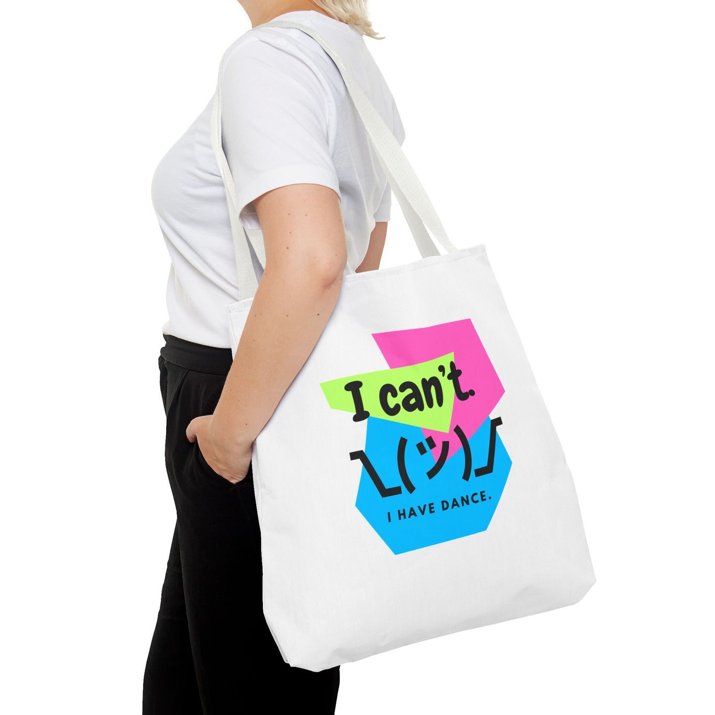 "I Can't. I Have Dance." – 80s Retro Emoji Canvas Tote Bag for Dancers | Funny Dance Quote Reusable Shoulder Bag